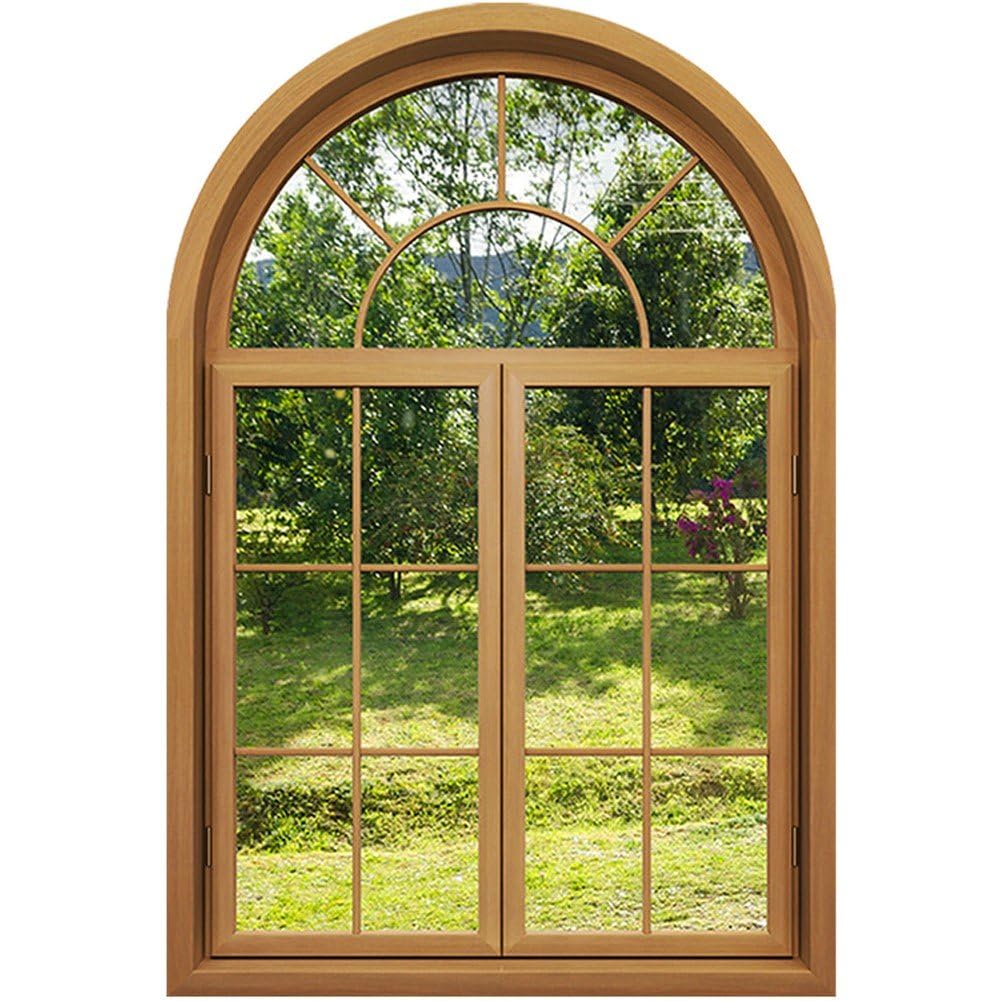 Casiler Green Fake Windows Wall Sticker Removable 3D Nature Landscape Windows Wall Decal Wall Mural Stickers For Bedroom Living Room Decoration