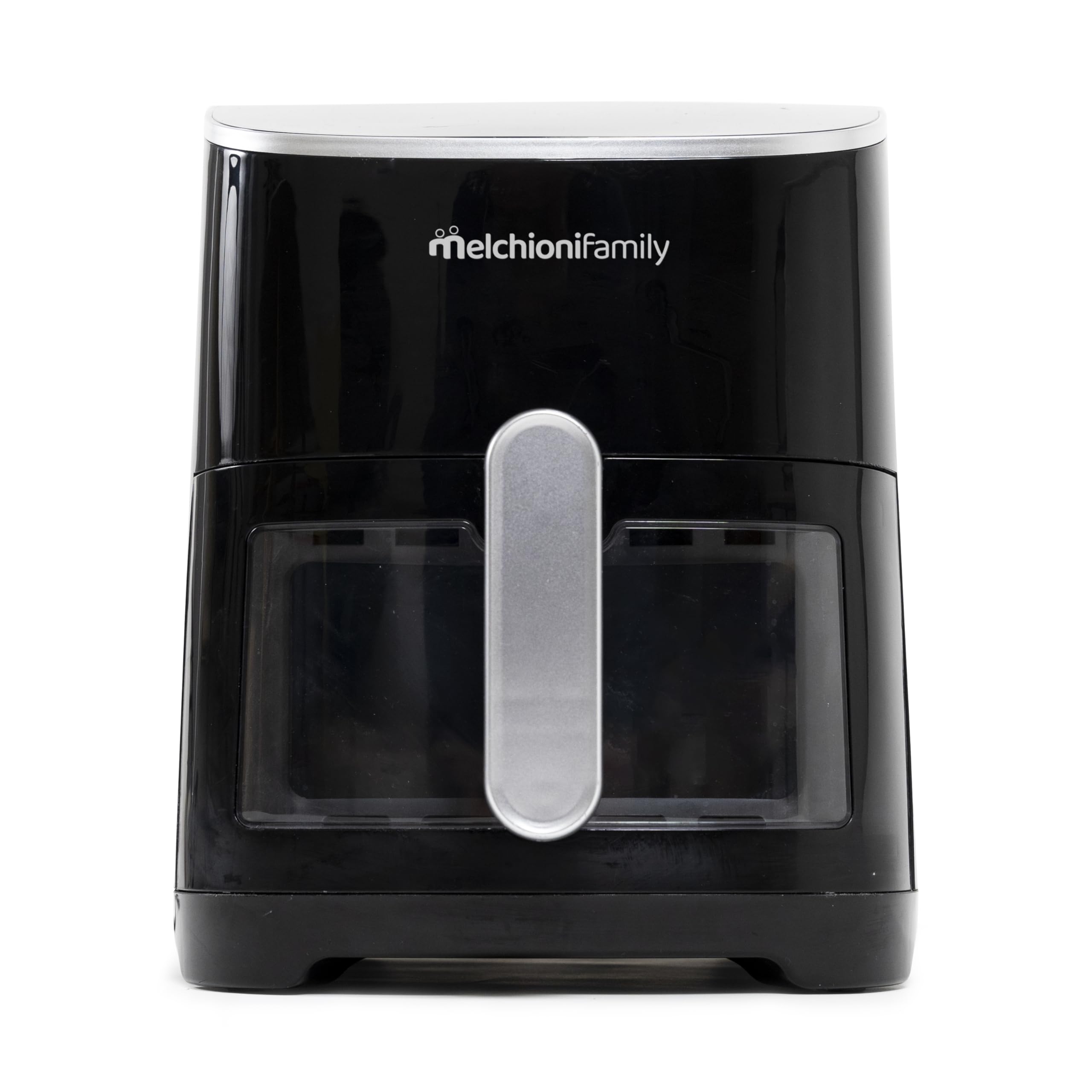 Melchioni Family | Friggitrice ad Aria EMMA, Capacità 5 litri, Display Touch Screen e Timer, Finestra Trasparente, Air Fryer Senza Olio con 8 Programmi, 80-200°, 1300 W, Colore Nero