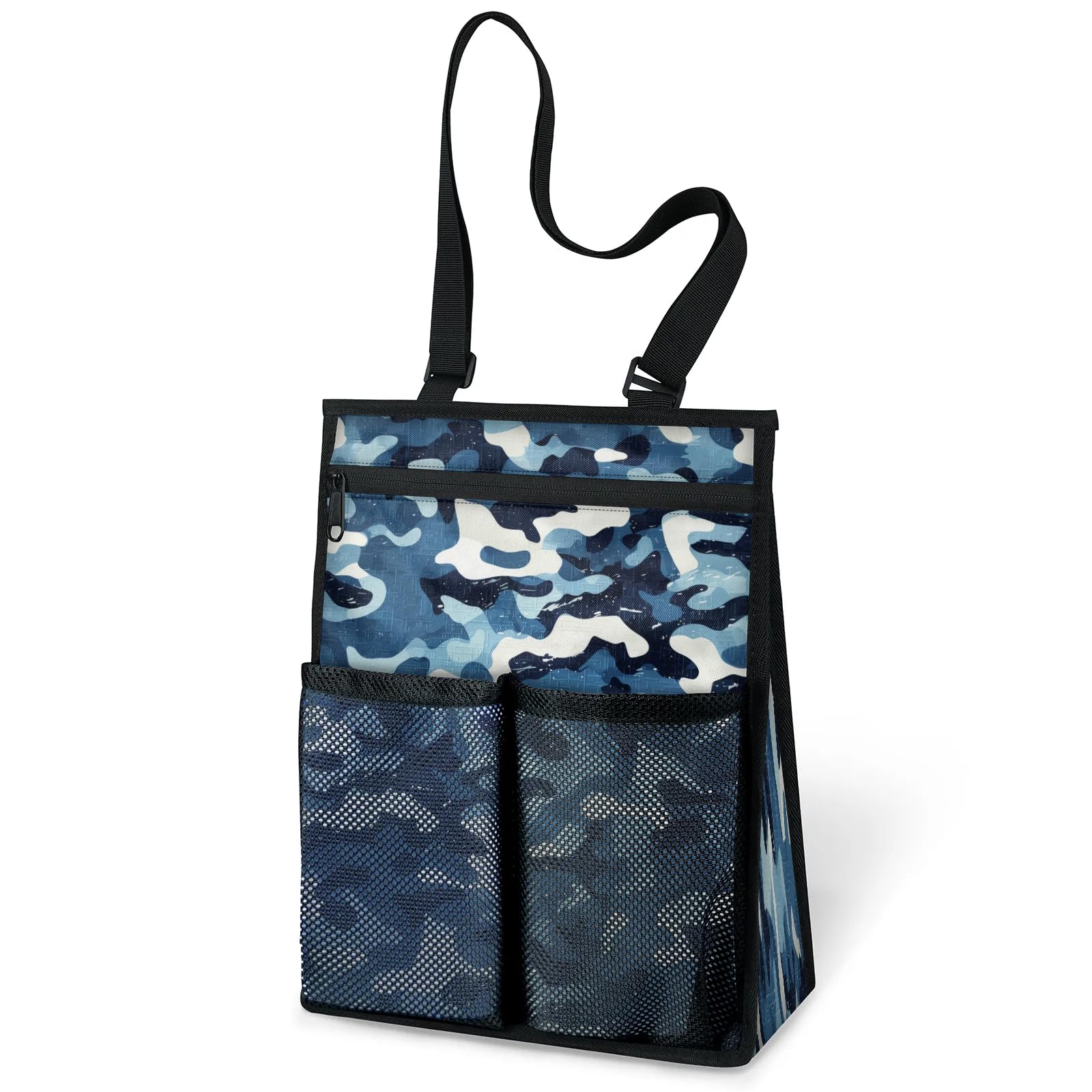 Ourtheme Camo Pattern Portable Shower Bag for Travel Gym Camp Beach Tote Shower Caddy Bags Hanging Toiletry Organizer
