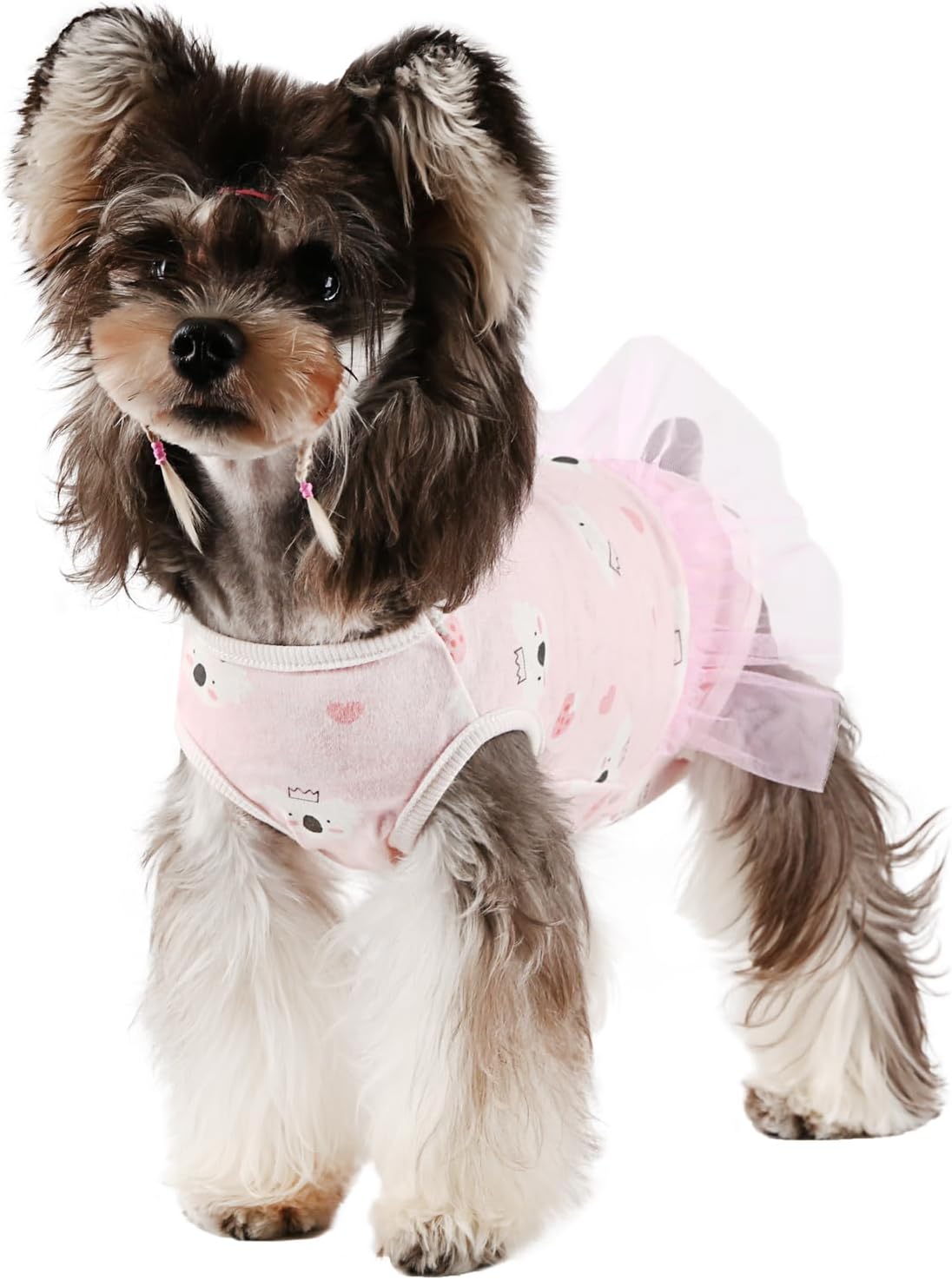 Etdane Dog Period Diapers Small Dog Sanitary Panties Period Suit for Male Female Dogs Diaper Cover for Heat Pink Koala/XL