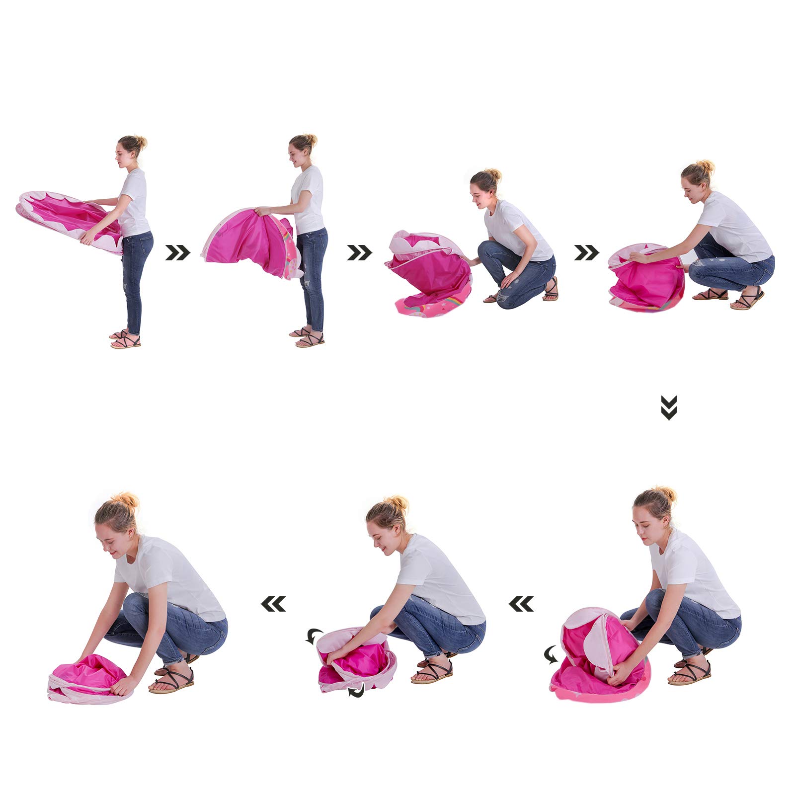 SONGMICS Tienda para Niños, Carpa Infantil, Castillo de la Princesa, Pop Up, Regalo para Niños, para Interior y Exterior, Bolsa de Transporte, Rosa y Amarillo LPT04PY