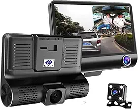 Kit Câmera Veicular E-ACE, 3 Câmeras, Gravador DVR Full HD, Câmera Frontal, Interna e Traseira, Monitor LCD