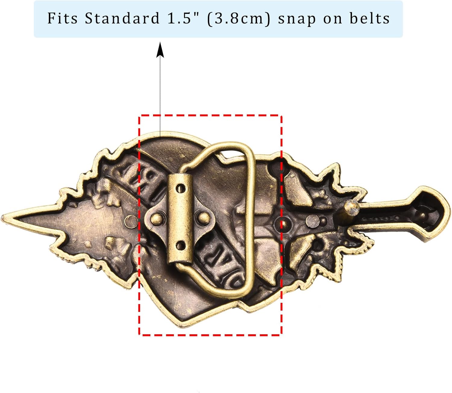 Antique Belt Buckles for Men Women│Western Texas Sword Heart Christmas Halloween Belt Buckle Gift - Image 3