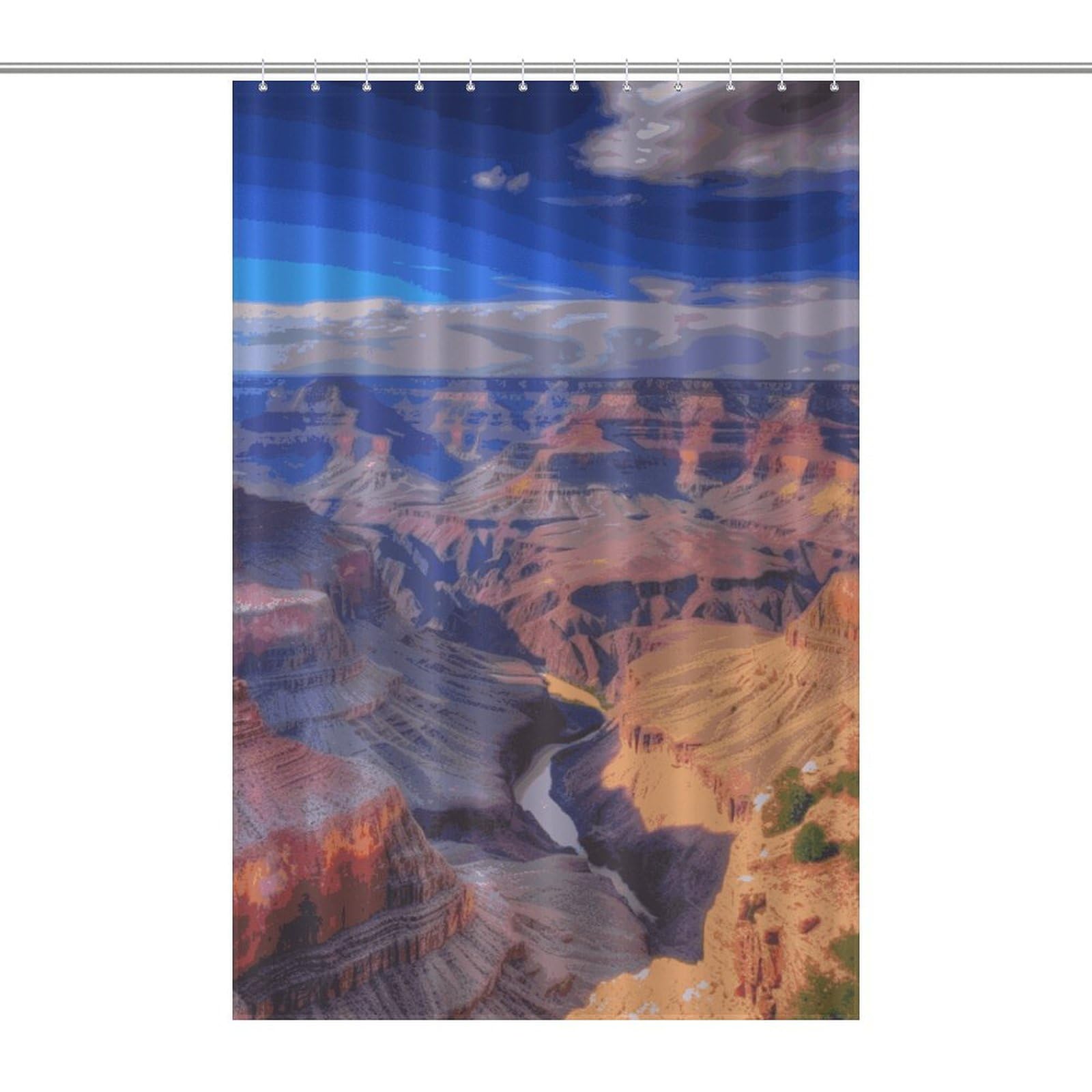 Rideau de douche en tissu bohème au design Grand Canyon élégant