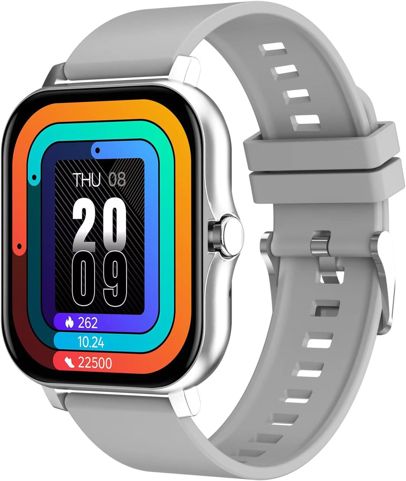 Smart Watch for Android and iOS Phones 1.83" Touchscreen Call Watch Fitness Tracker IP68 Waterproof Custom Dial Pedometer Sleep Weather Calculator Outdoor Sports Watches (Silver)