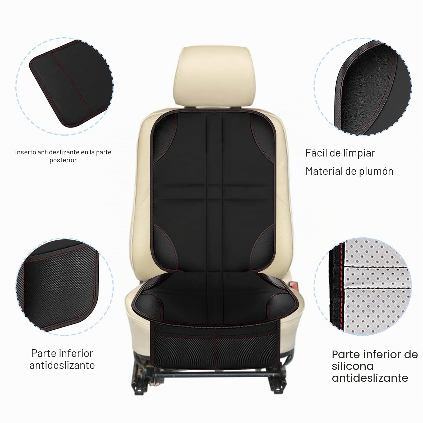 Nutabevr Protector Asiento Coche Niños Compatible Isofix con 2 Bolsillos de Almacenaje, Protectores Impermeables Desde Manchas y Daños, para SUV, Sedan