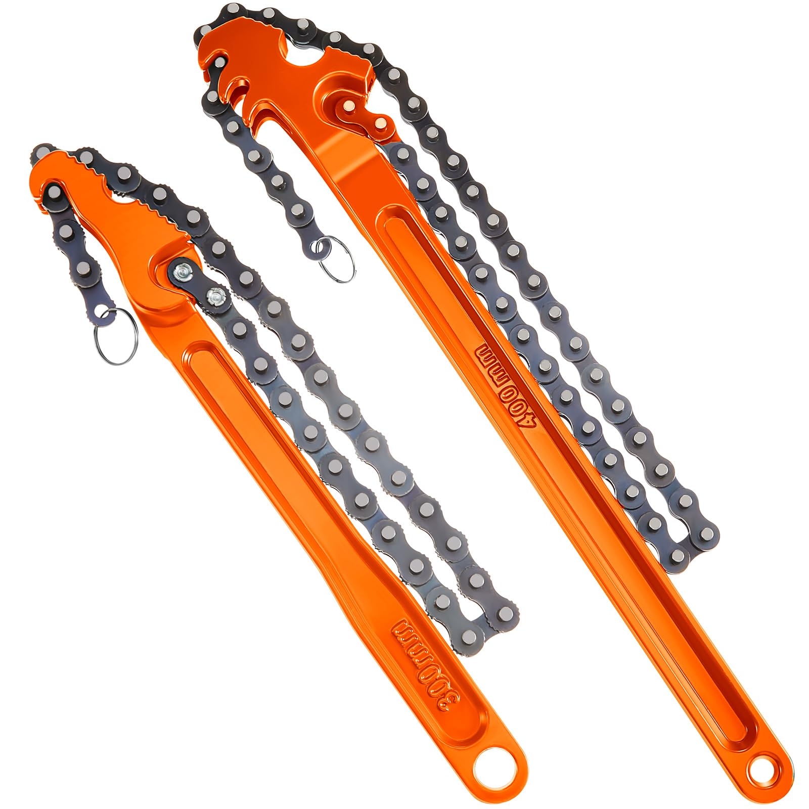 llaves de filtro de aceite de cadena grande con cadena reversible de 12 y 16 pulgadas, ajustable, de acero al carbono resistente, para accesorios de tubería, herramienta multiusos para trinquete (n