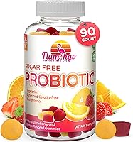 Flamingo Supplements Sugar-Free Probiotic Gummies 3 Billion CFU Bacillus Coagulans - Vegan Kosher Halal Digestive Support 90 Ct