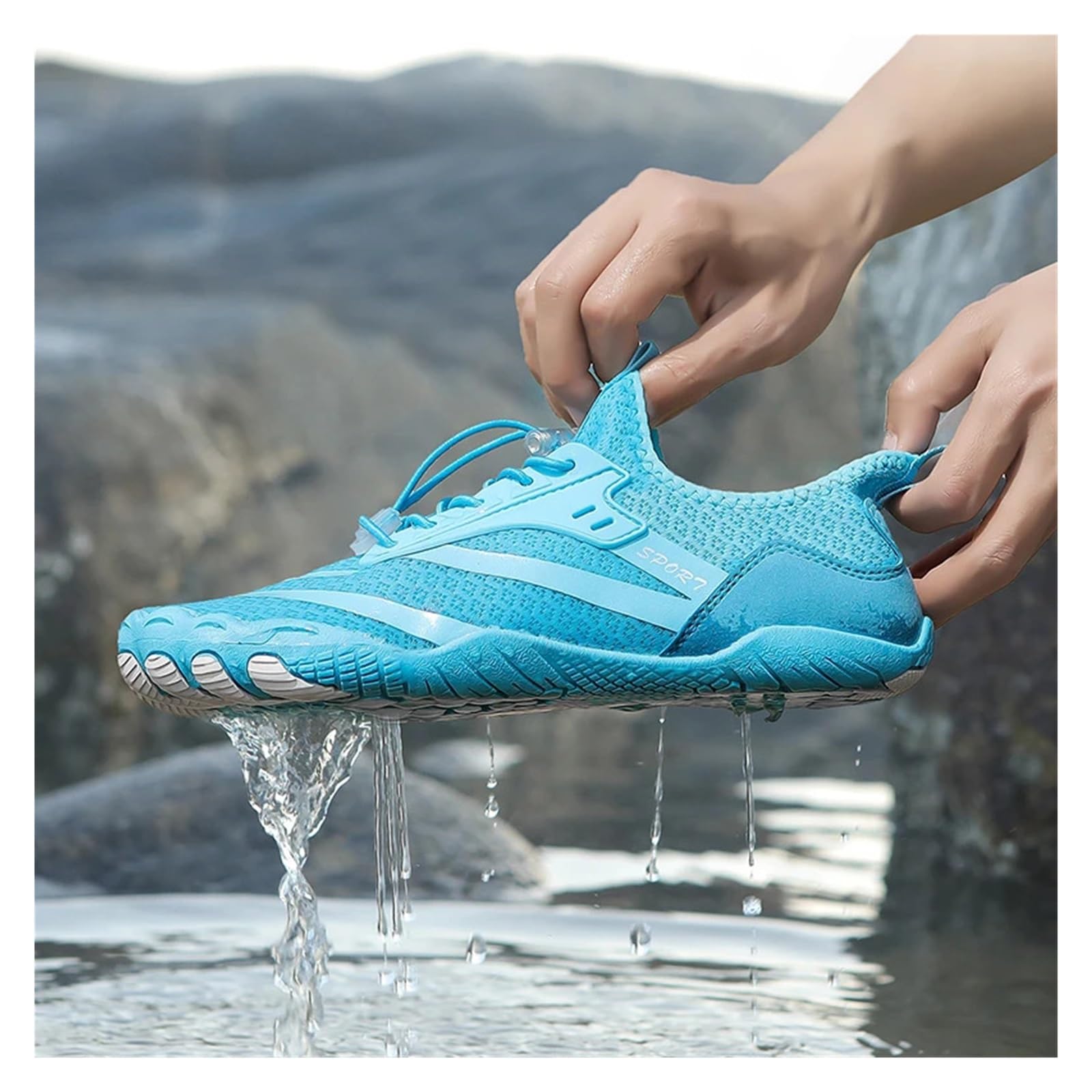 Scarpe estive ultraleggere da Uomo, Scarpe da Acqua Antiscivolo da Esterno, Scarpe da Ginnastica Traspiranti a Piedi Nudi da Donna(Gray,12)