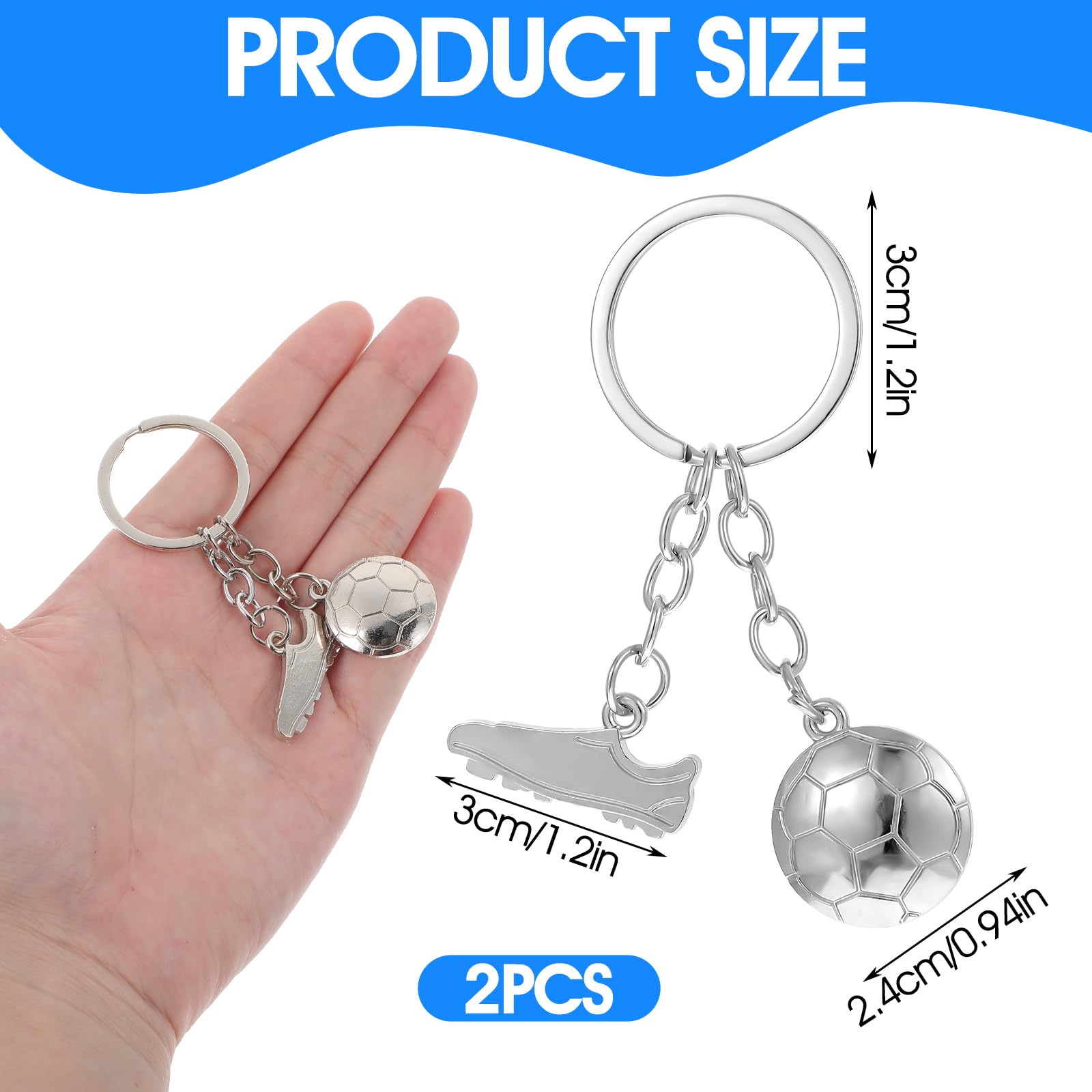 JJUNW 2 Pack Mini Cute Football Keychain Boys Football Gifts backpack Car Keychain Pendant Decoration Gifts Soccer Party Favors Soccer Fans Boys Girls Gifts