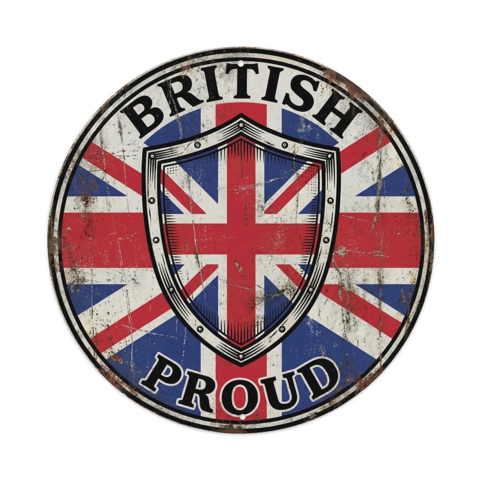 British Proud Shield Heraldry Heritage Emblem Metal Tin Sign