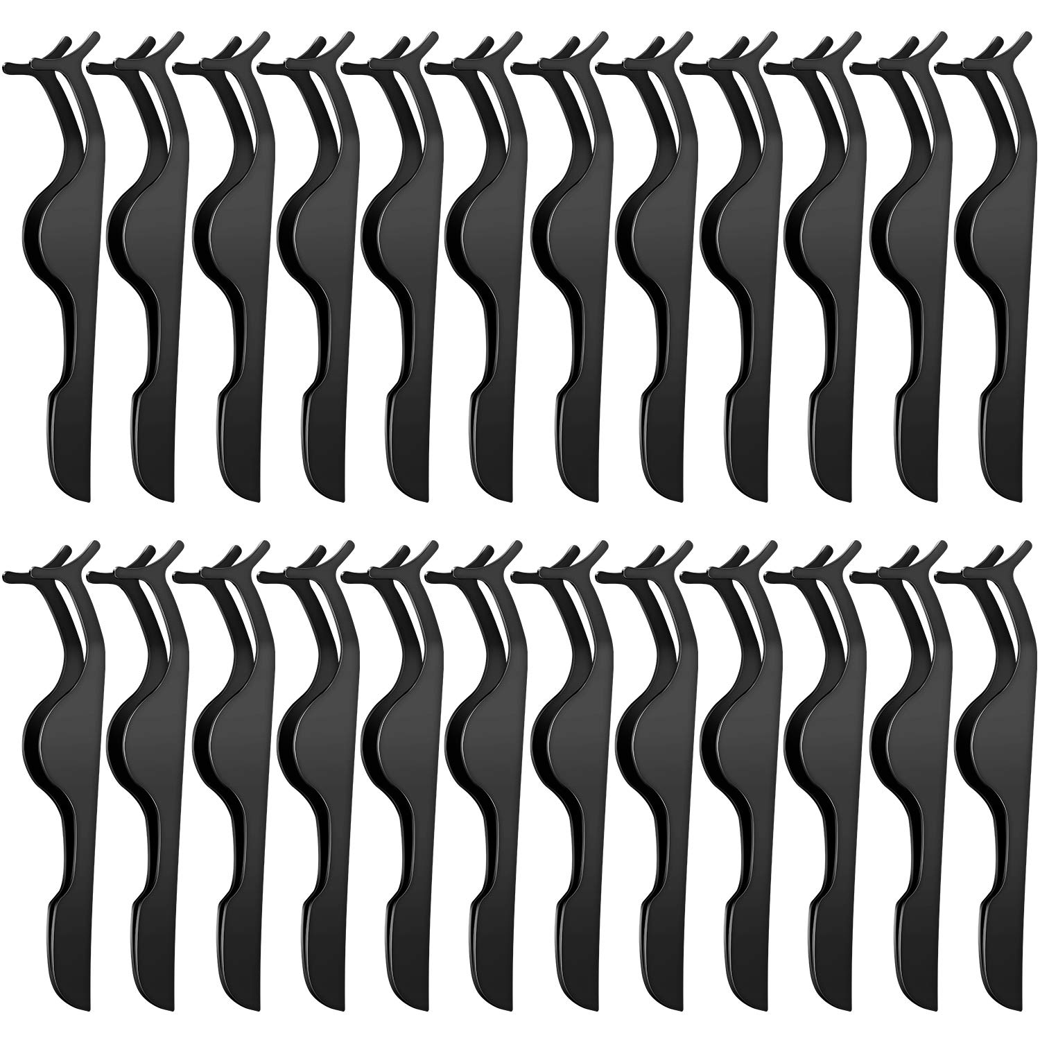 24 Pieces False Eyelashes Applicator Tool Stainless Steel Eyelash Extension Tweezers Remover Clip Tweezers Nipper Eyelash Auxiliary Clip for Women