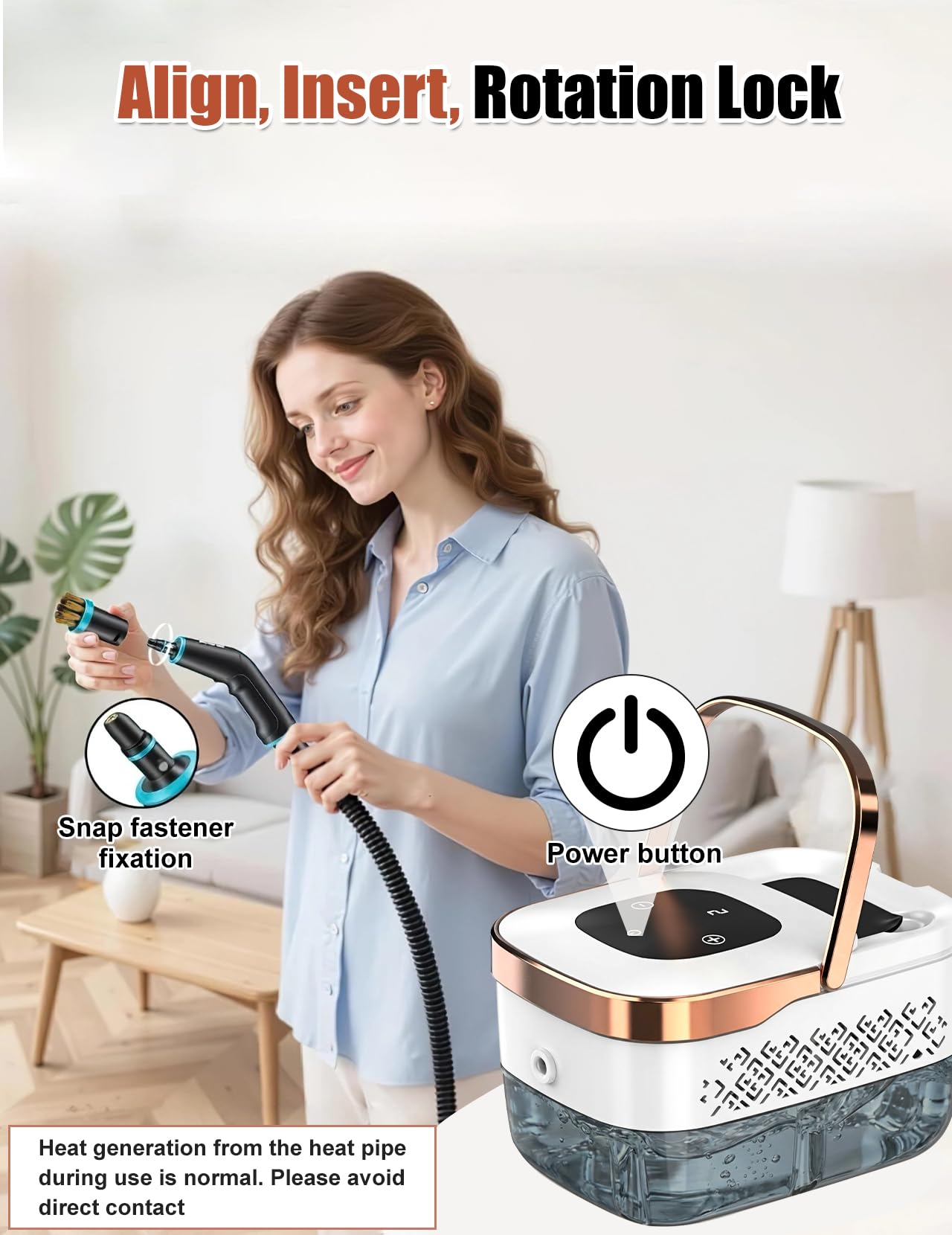 Odkurzacz Parowy, Wielofunkcyjny Ręczny Odkurzacz Parowy o Mocy 2500 W z 6 Regulowanymi Prędkościami i 8 Rodzajami Dysz, Przenośny 1250 ml, Wysokociśnieniowy