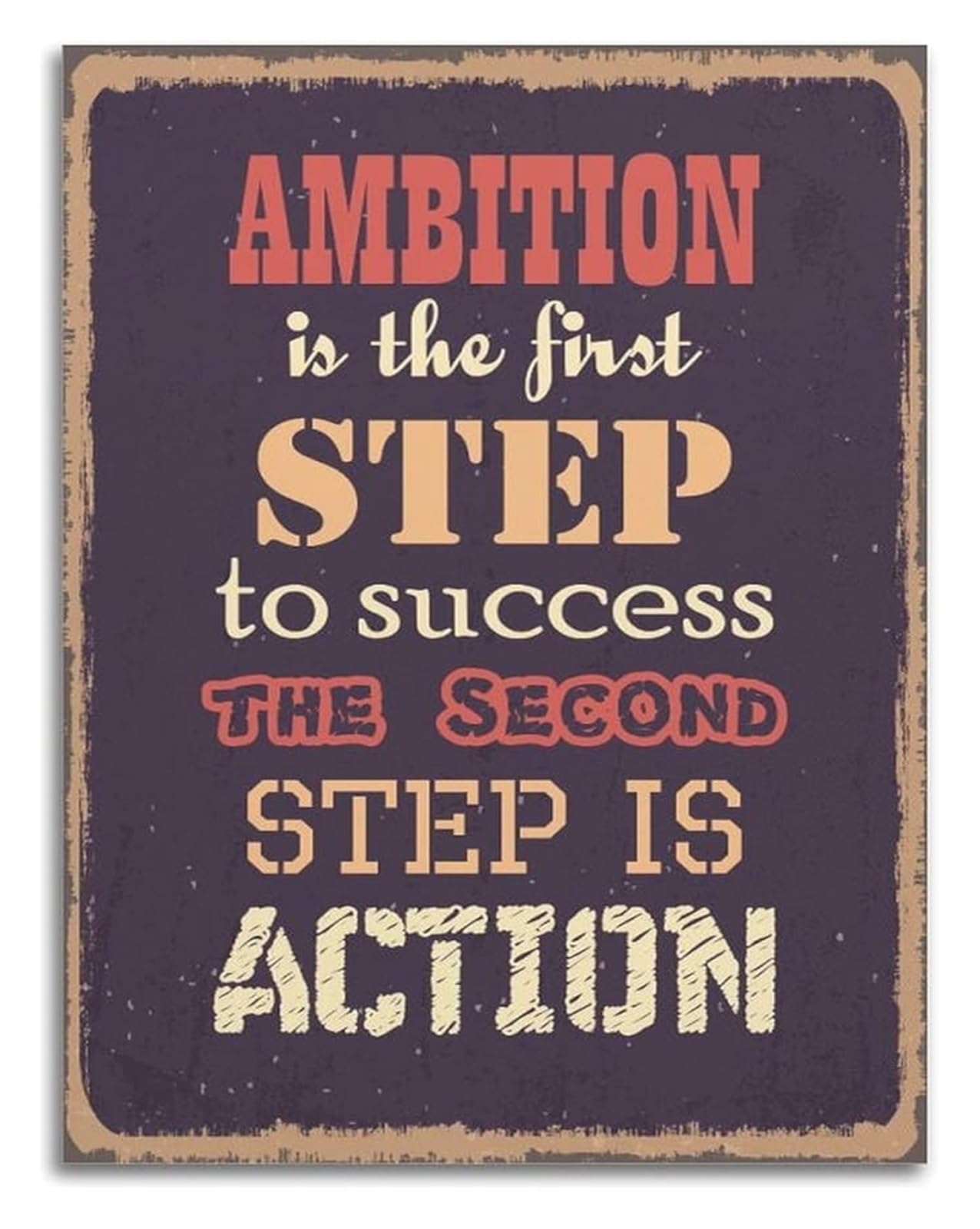 IDGTTLDF Vintage Motivational Poster Inspirational Quotes Art Print for Cafe Office Home Wall Decor Unframed,12x18inch(30x45cm)
