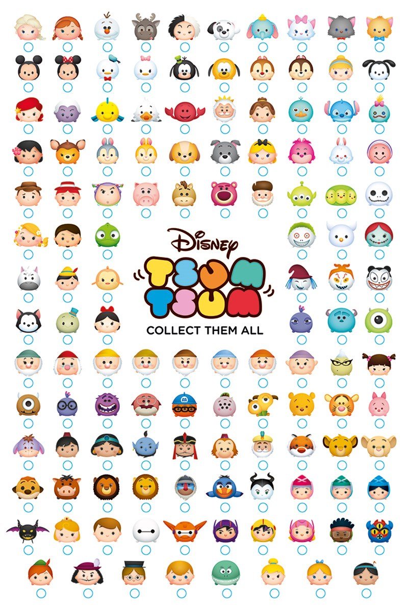 Amazon.com: TSUM TSUM Collect Them All Maxi Poster, Wood Multi