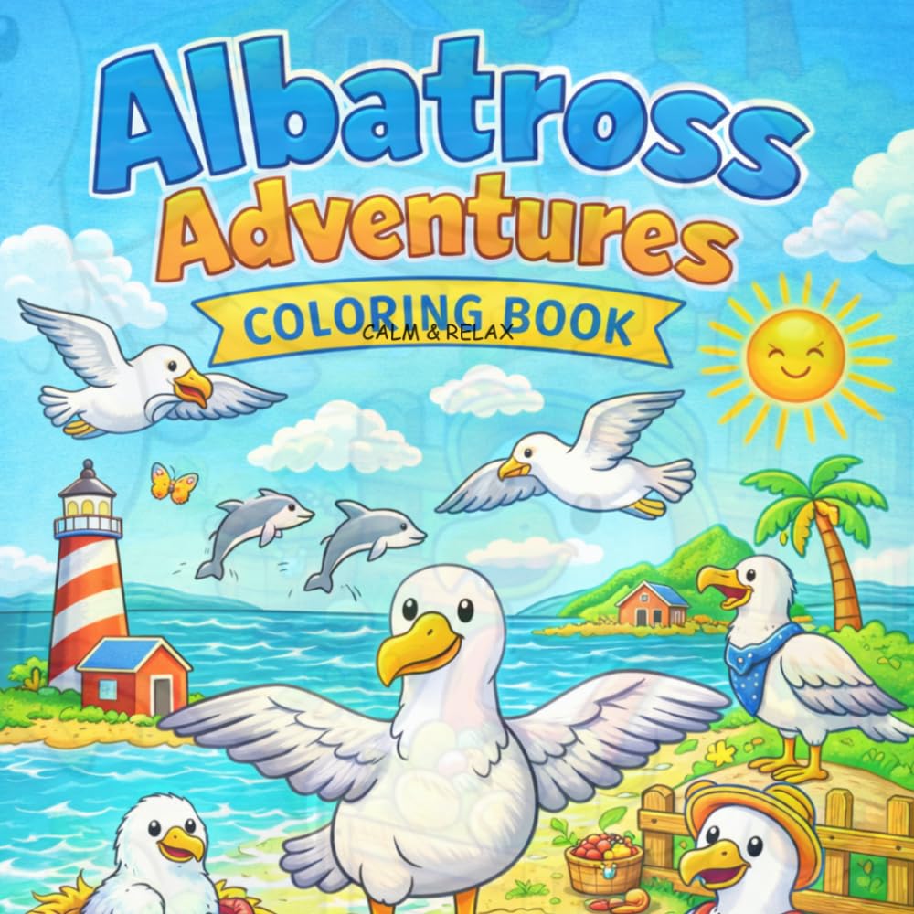 Albatross Adventure Coloring Book Calm & Relax: A Fun and Relaxing Adventures-Themed Coloring Journey for Kids & Beginners & Adults – Boost ... Imagination with Beautiful Adventure Designs