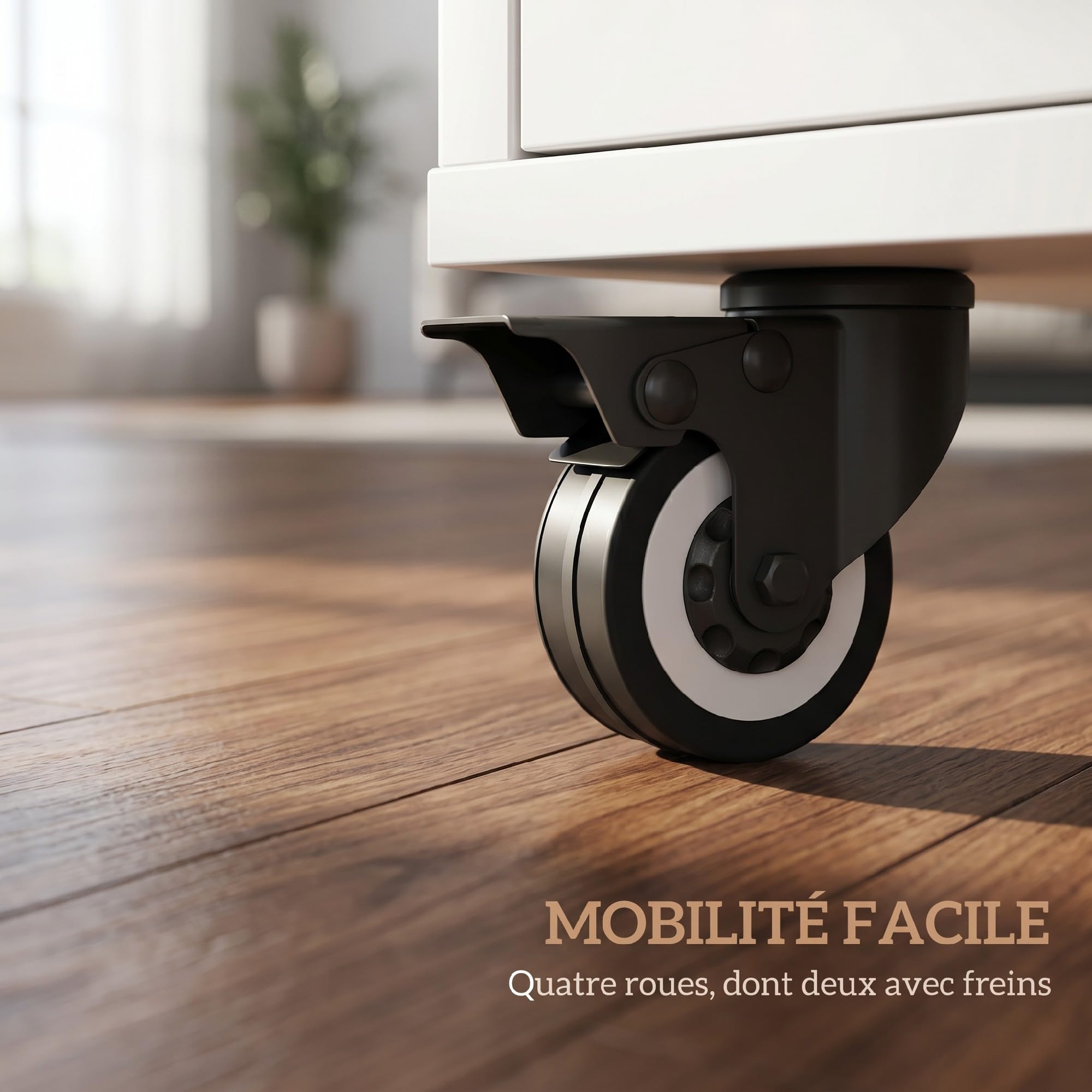 HOMCOM Table à Manger Pliante sur roulettes Étagère 70x83x75 cm Blanc