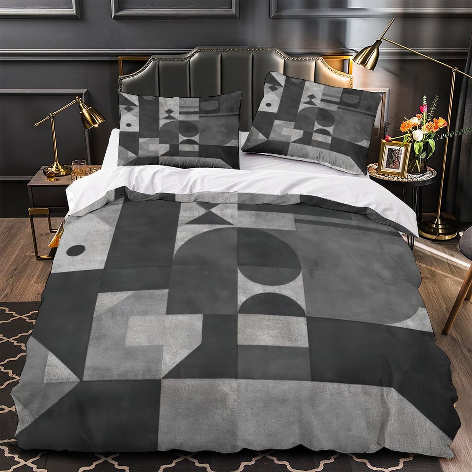 Housse de couette 135x200 monochrome lit simple fille en microfibre 3D