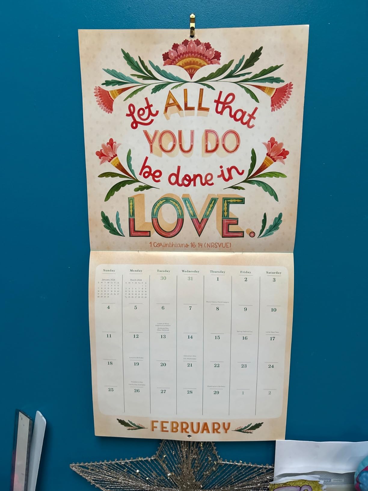 The Illustrated Bible Verses Wall Calendar 2024: Timeless Wise Words of ...