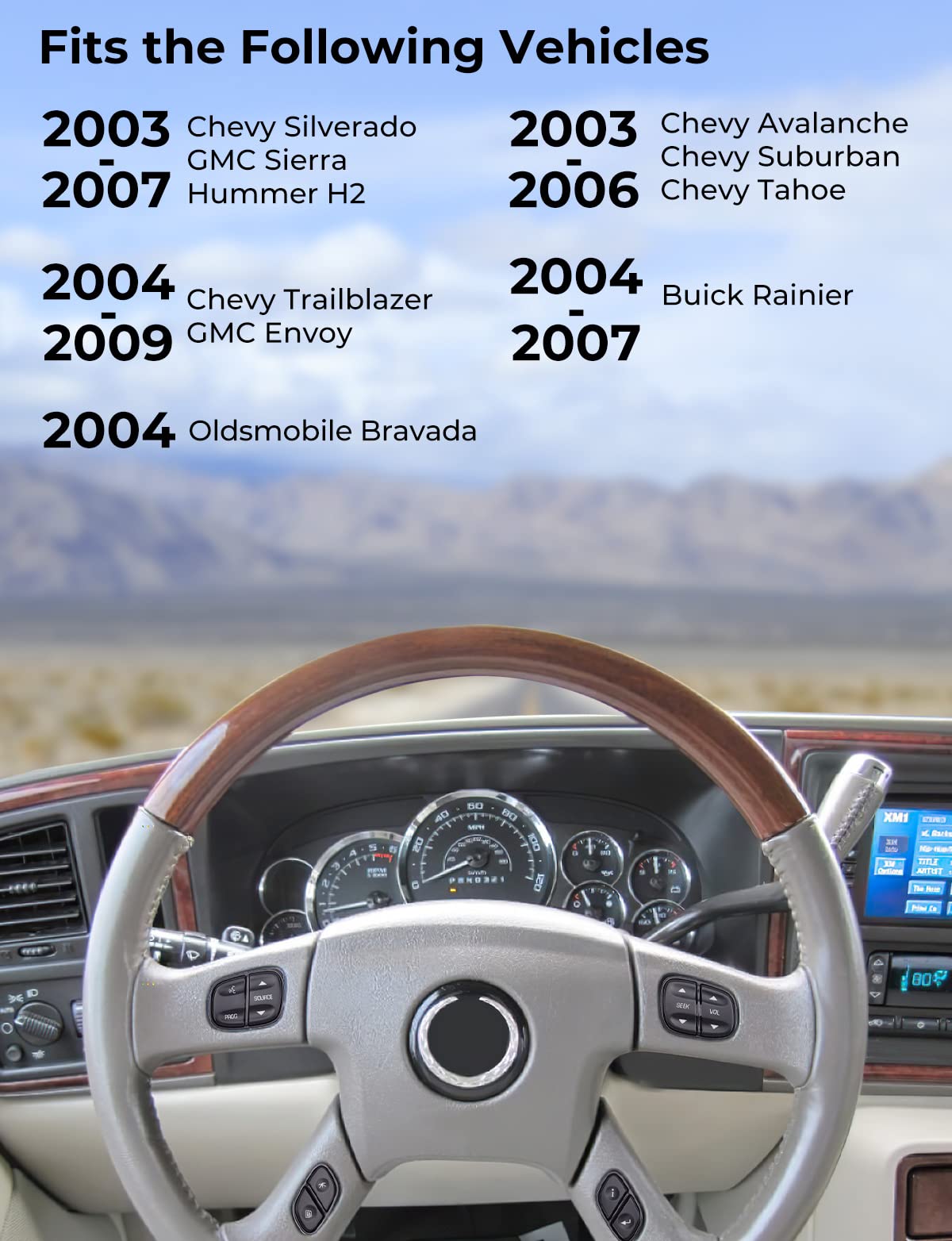 Boutons de commande radio pour volant Silverado Sierra 2003-2007, Trailblazer & Envoy 2004-2009, Tahoe & Yukon 2003-2006, remplace OEM # 21997738, 21997739, 1999442, 199443