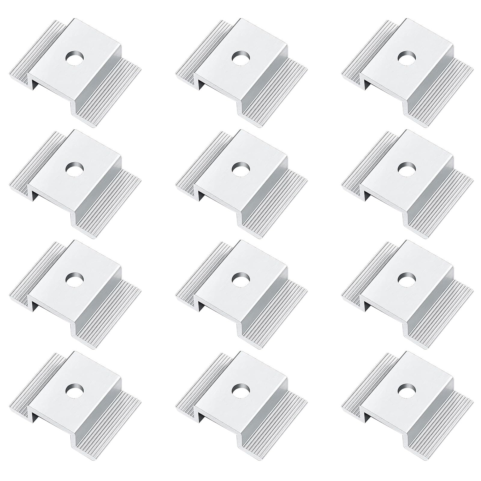 Tfaoys Multicolor 12Pieces Sturdy Aluminum Alloy Solar Panel Clamps Mounting Brackets Portable For Efficient Systems Installation Ground Solar Mounting