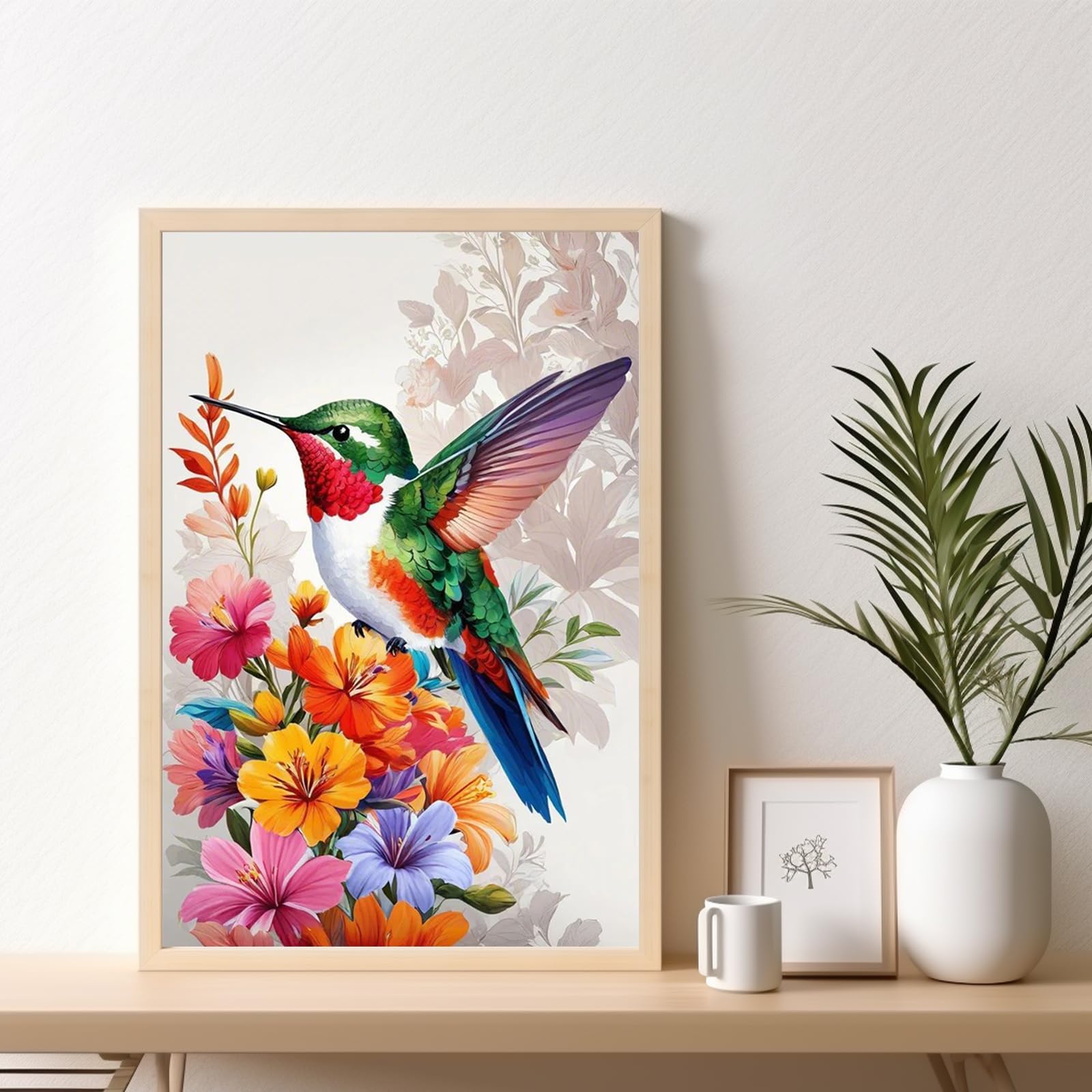 Hummingbird Paint by Numbers for Adults with Frame Beginner 8x12 inch, Frame-OP-UK03 - Image 2
