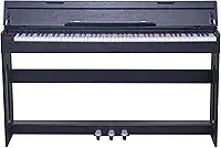 VEDO Piano digital com teclado de 88 teclas pesadas, adequado para iniciantes e profissionais, equipado com pedal triplo, suporta reprodução de música via pen drive USB, conexão com PC/tablet/celular