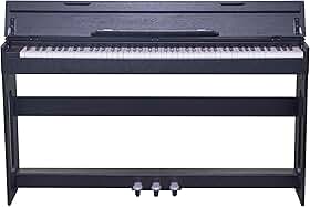 VEDO Piano digital com teclado dinâmico de 88 teclas, adequado para iniciantes e profissionais, equipado com pedal de três polos, suporta reprodução de música via pen drive USB, conexão com PC/tablet