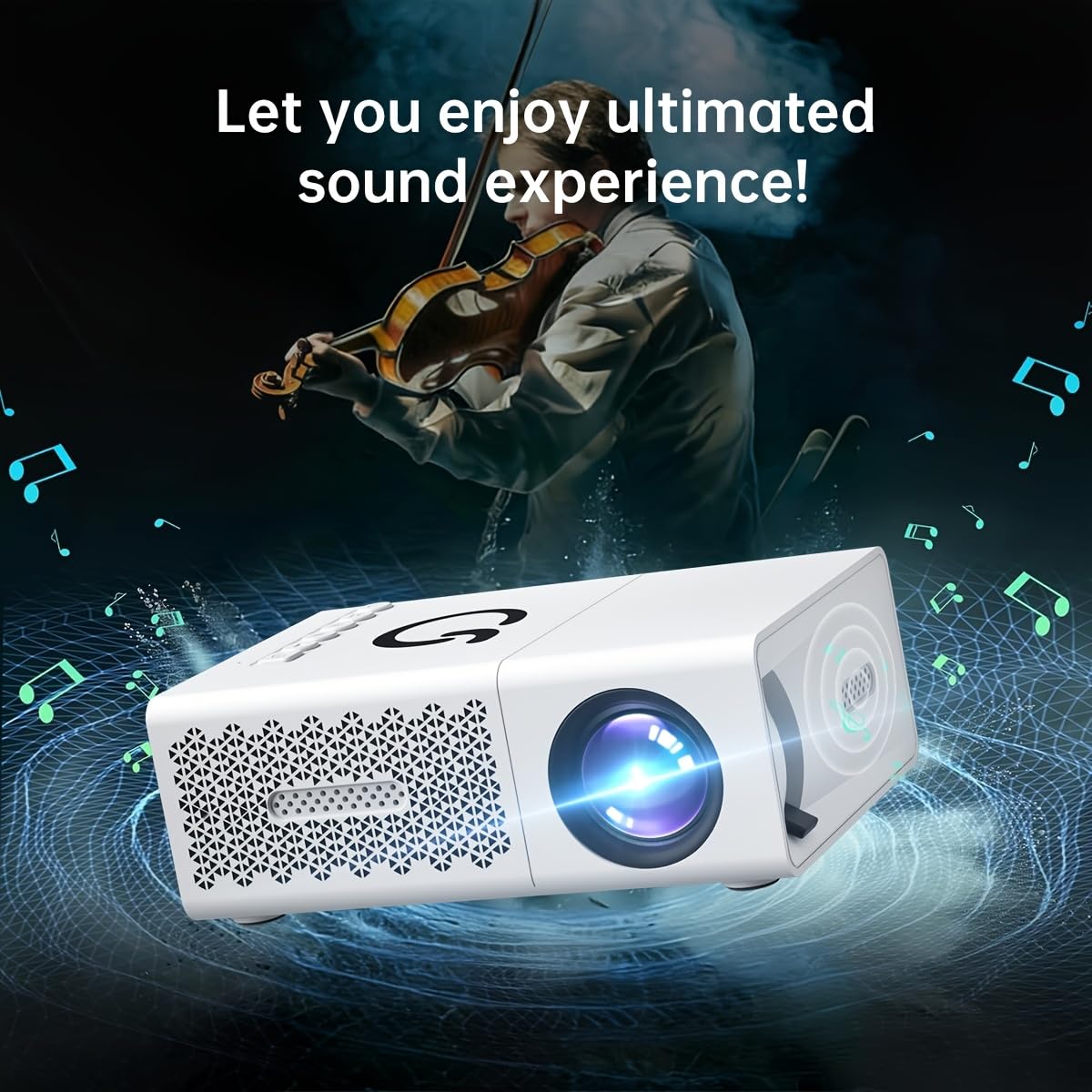Proiettore portatile in miniatura nativo 240P, supporta 1080p, Home Theater Full HD, altoparlante integrato, compatibile con telefono/scrivania/computer/USB, adatto per esterni/ufficio/salotto
