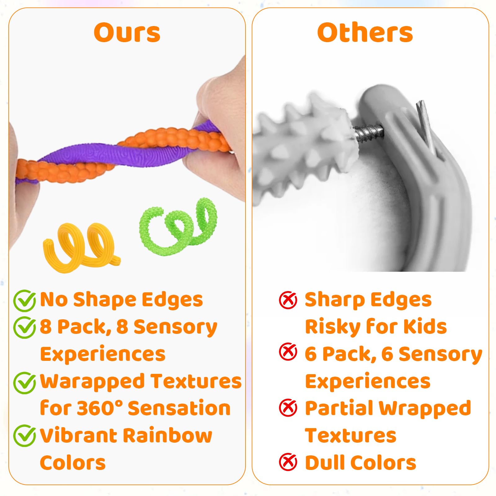 Sensory Fidget Toys, 8 Pack Colourful Twisty Sensory Sticks, 25×0.87 cm, Fidget Toys for Autism Stress Relief and Focus - Image 4