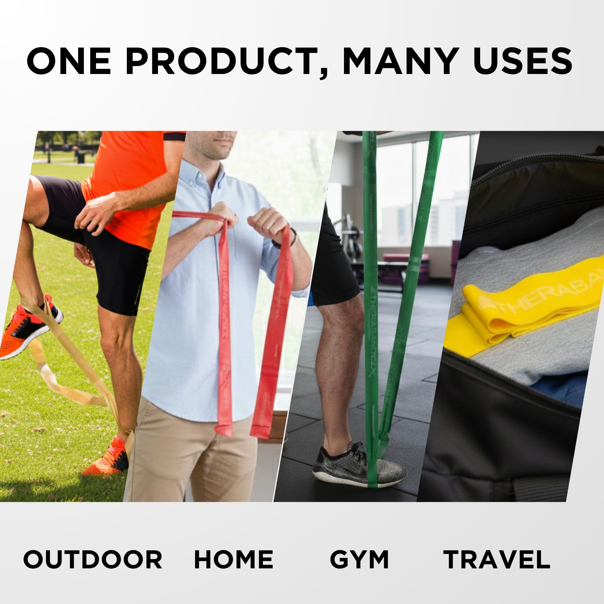 TheraBand taśma oporowa CLX z pętlami, opaska fitness do ćwiczeń w domu i treningu – przenośny sprzęt fitness, najlepszy prezent dla sportowców, indywidualna opaska na 5 stóp, czarna, szczególnie