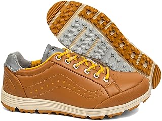 Hombres Zapatos de Golf,Confortable Suave Zapatos de Golf para Hombre Sin Púas,Casual Respirable Caminando Calzado de Golf Junior,con Soporte de Arco,Diseño con Cordones