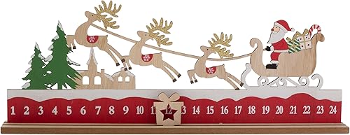 Boston International Calendario de Adviento de Navidad, letrero de cuenta regresiva, estante de mesa, decoración de vacaciones de invierno para el