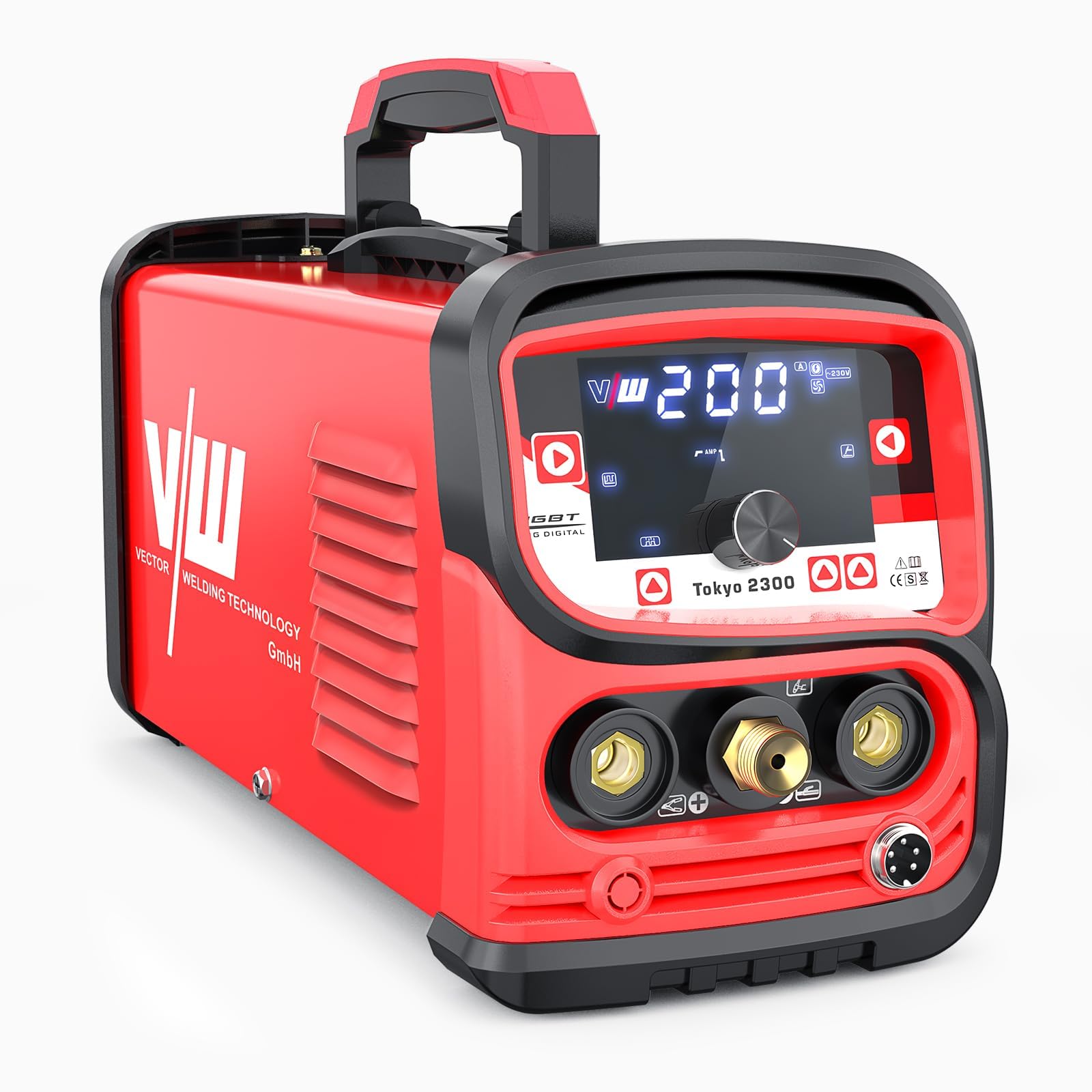 Saldatrice TIG DC e MMA 200A Kit Completo - Tokyo 2300, con Elmetto, Funzione Pulse, IGBT, per Lavori Professionali e Fai da Te - VECTOR WELDING