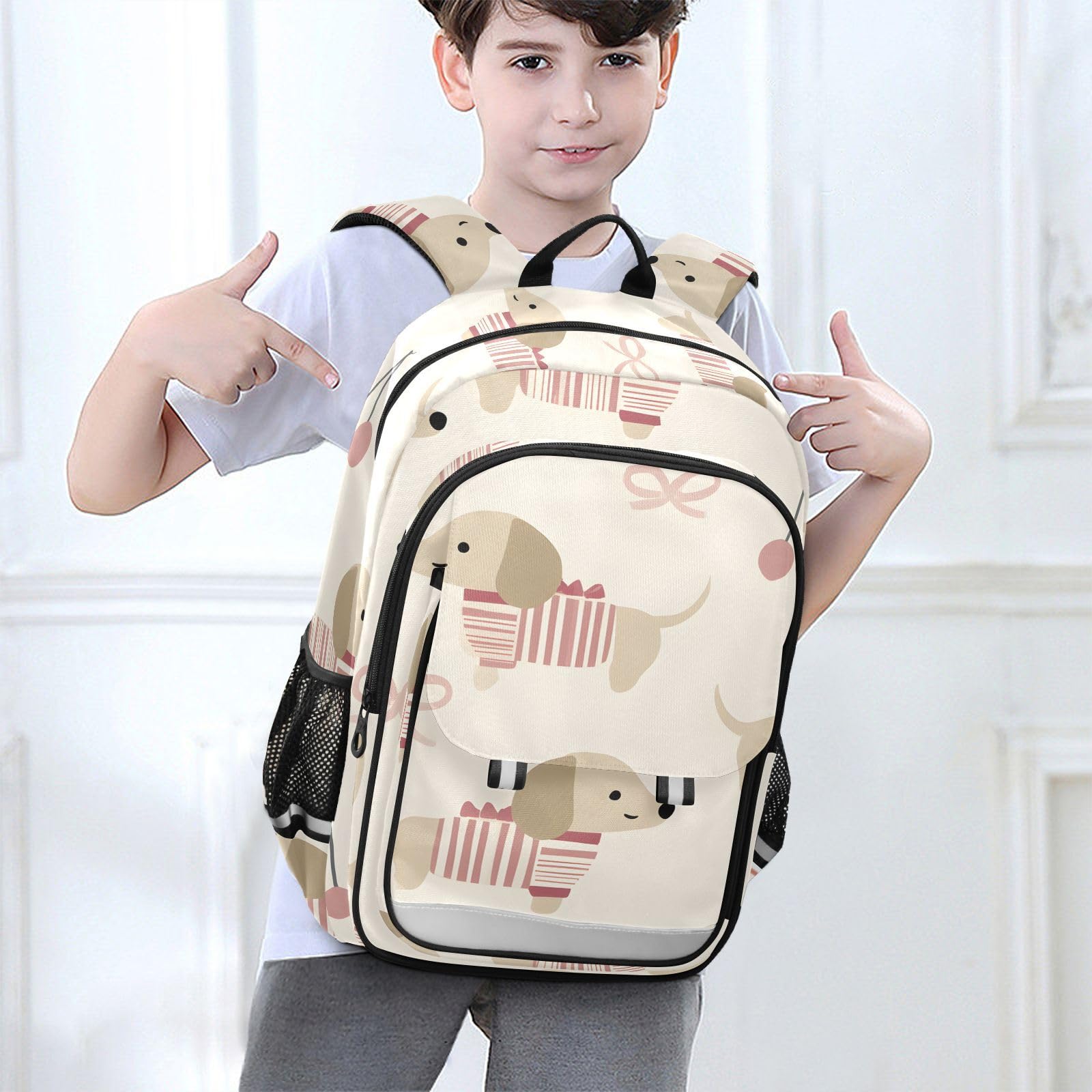 Mnsruu Sac à dos pour ordinateur portable 15,6" - Motif chien - Pour adolescentes et filles - Sac à dos de voyage léger pour le travail universitaire - 45 x 33 x 17 cm