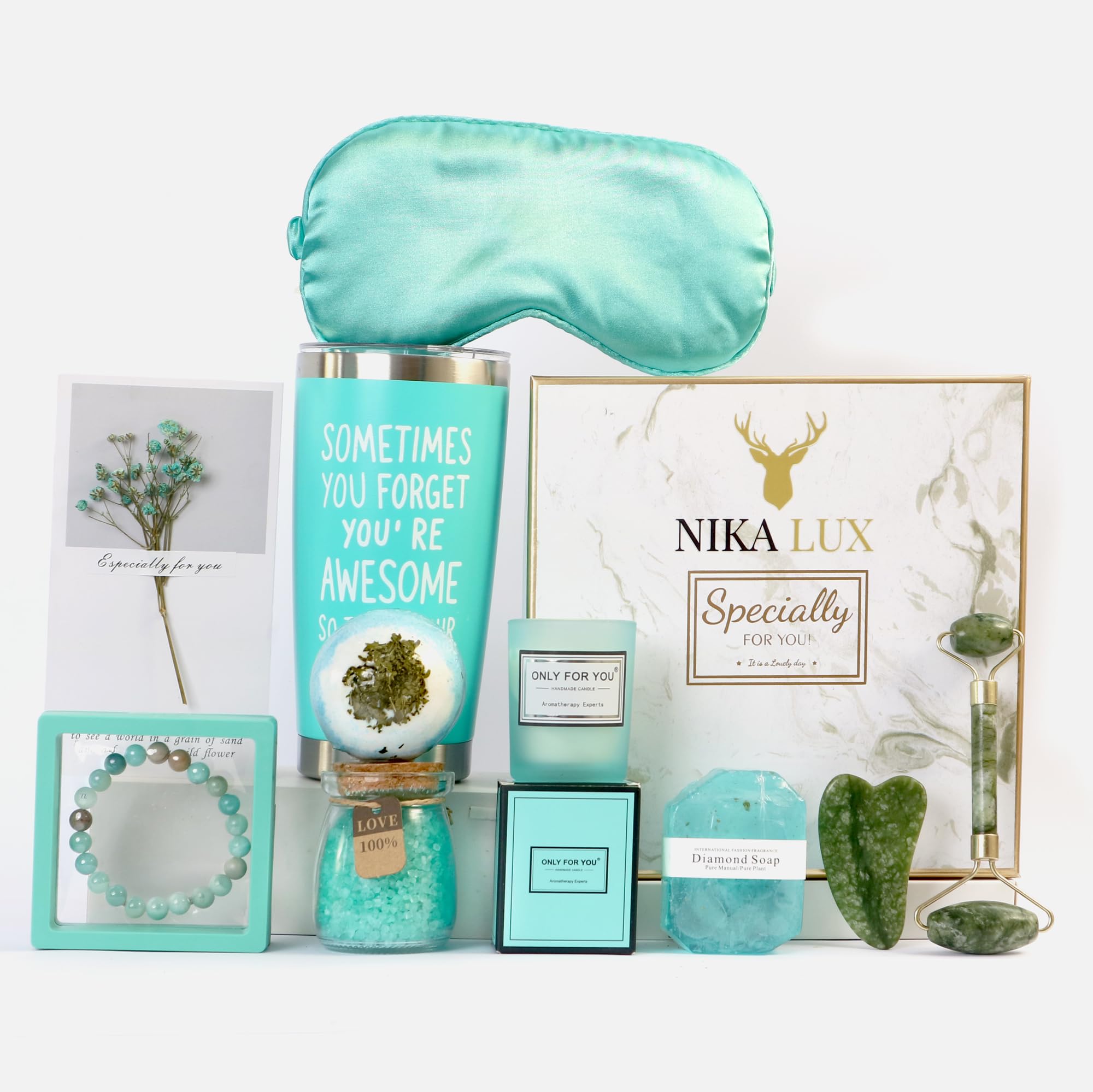 12 scatole regalo benessere e spa per donne, ragazze, set regalo di compleanno di lusso per lei, mamma, adolescenti, sorella, pacchetti per la cura di sé, colore blu
