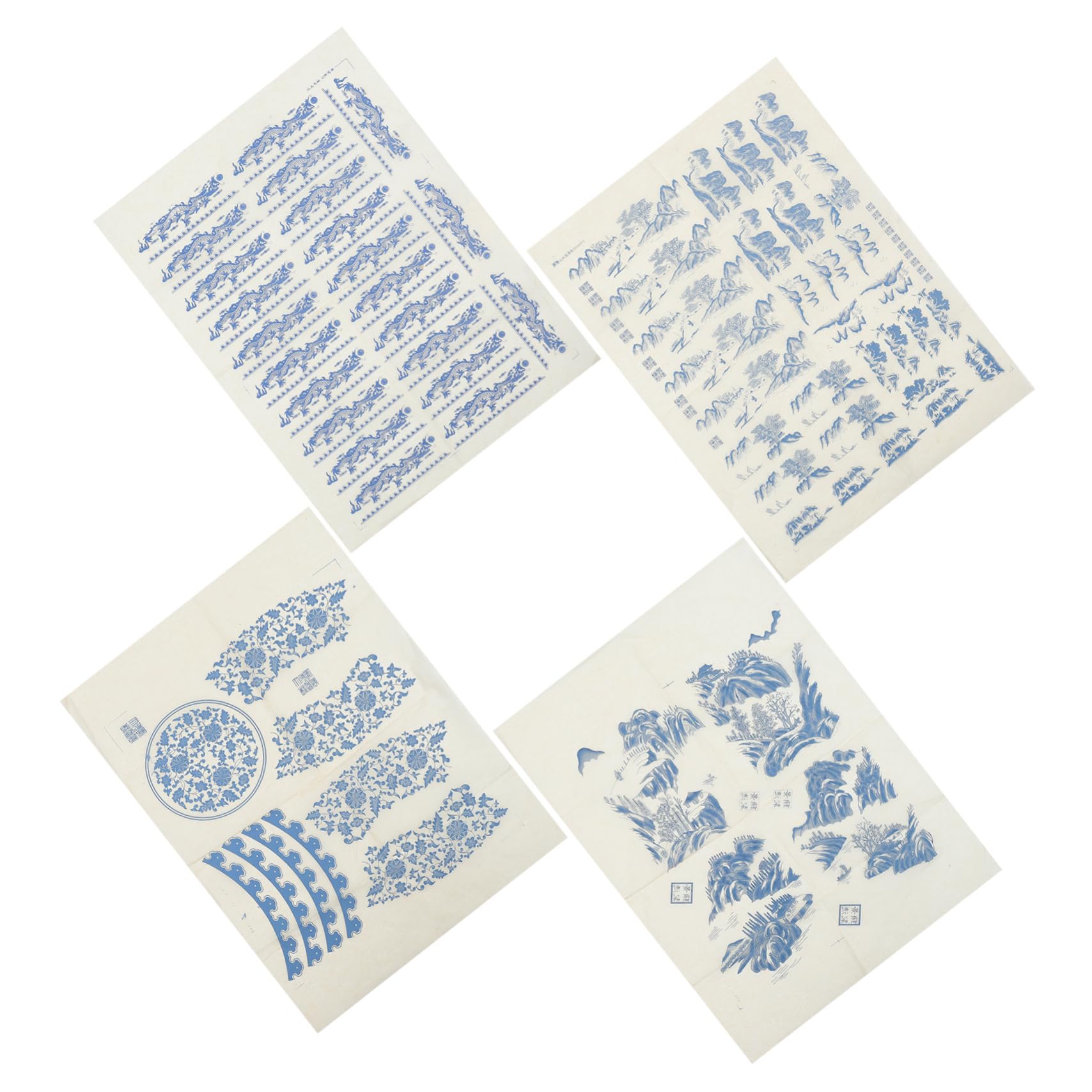 SHINEOFI 4 Set Carta Colorata Sottosmalto Vinile Stampabile A Trasferimento Termico Strofinare I Trasferimenti per L'artigianato Adesivi Colorati Applique Ceramica Floreale 4 Fogli * 4