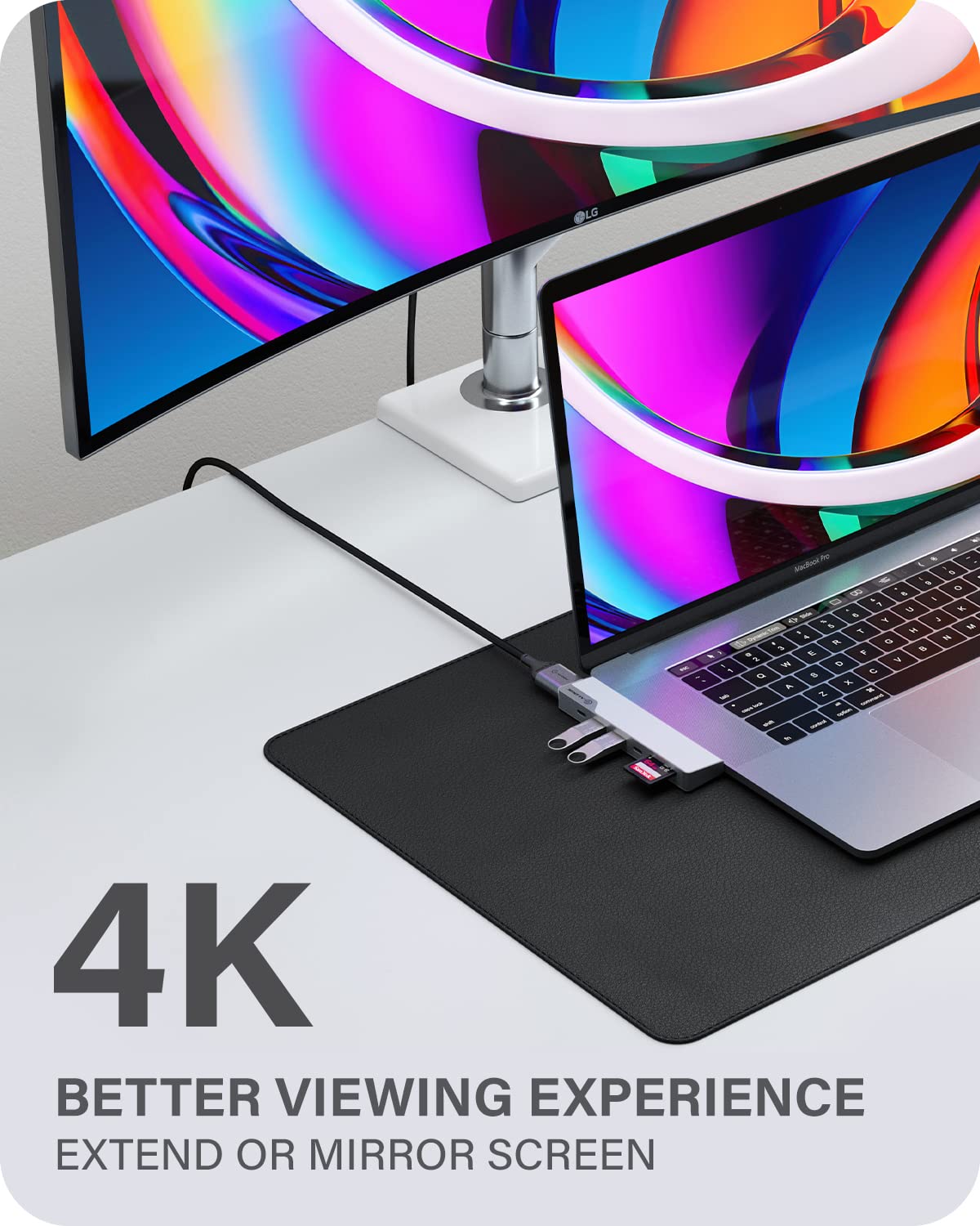 Hub ALOGIC USB-C 7-in-1, HDMI 4K, ricarica laptop PD da 100 W, 2 porte dati USB-A 3.1 (compatibile con Thunderbolt 3), Nano Gen 2 Dock, lettore di schede Micro/SD, compatibile per MacBook Pro/Air