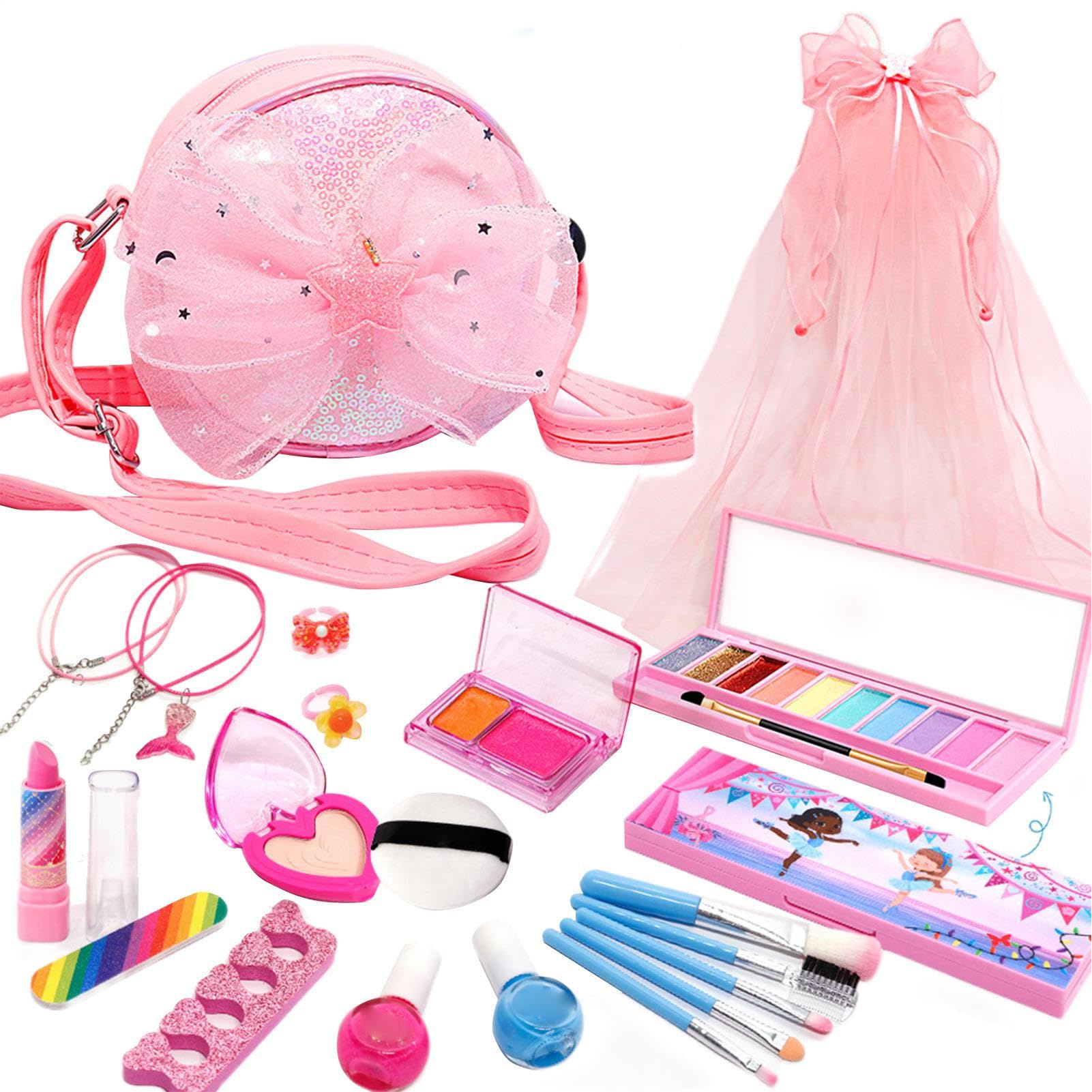 Trucco Per Bambini Giocattoli Per Fingere Realistici Portatili E Lavabili | Cosmetici per Ragazze Per Compleanno Viaggio Festa Evento Scuola Spiaggia Servizio Fotografico