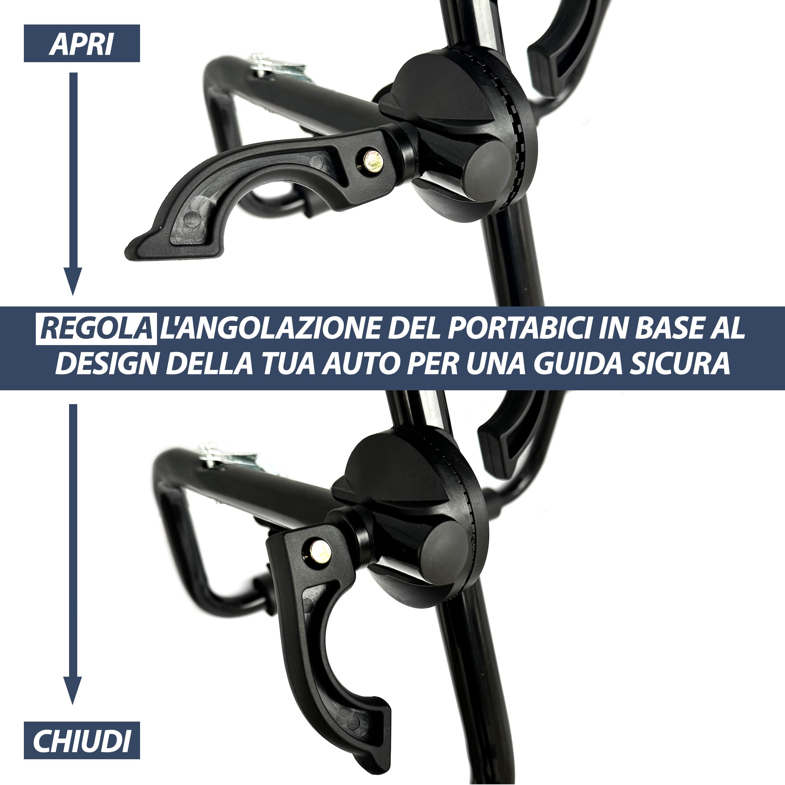 Auto Accessori Lupex LS98 Portabici Universale per Posteriore Auto | Fino a 2 Bici Peso Max Fino a 55 kg | Prodotto Omologato e Certificato