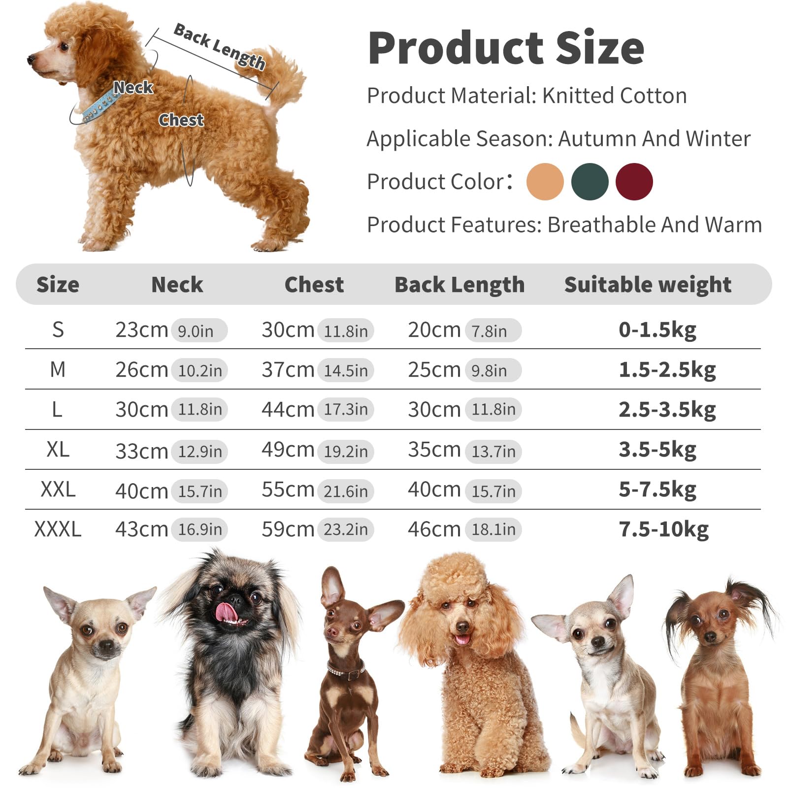 PETCUTE Pull pour Animaux de Compagnie de Noël,Manteau d'hiver pour Chien,Vêtements pour Chiens pour Petits Chiens, Chihuahua Vêtements,Vêtement d'hiver pour Chatons Chiots