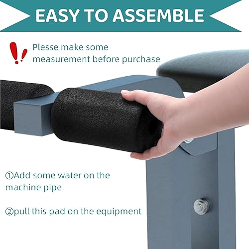 Miniatura 4 de Paquete de 8 rodillos de espuma para pies, rodillo de espuma para patas de máquina, se adapta a tubo de 1 pulgada, cubierta de tubo de