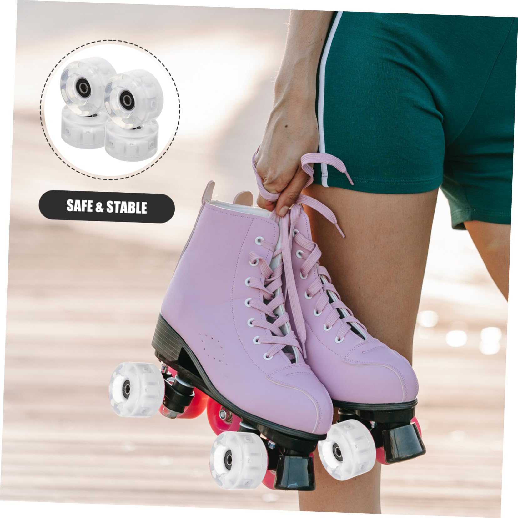 Ruedas Luminosas para Patines con Seis Luces, Pu