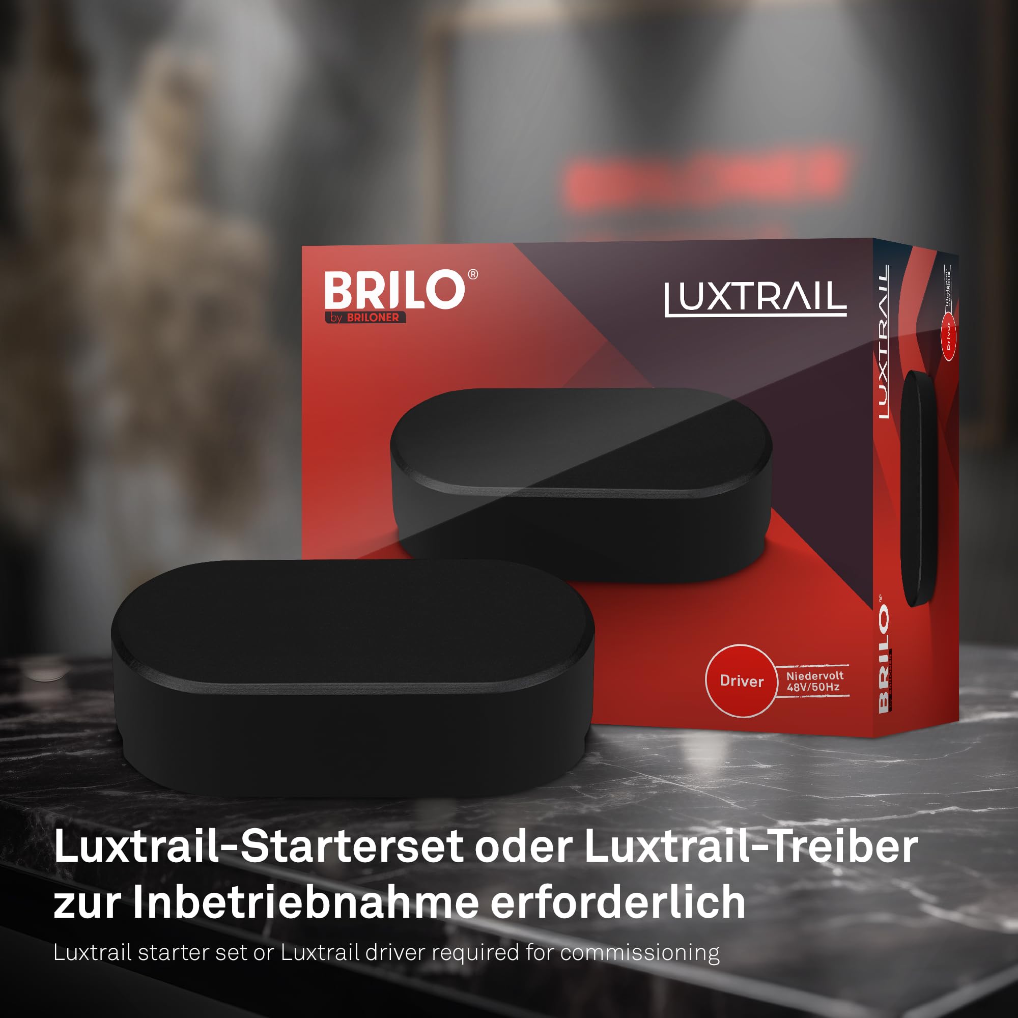 BRILONER - Sistema de carriles Luxtrail set de prolongación, 2x LED spots, extensible, orientable, lámparas, sistema de carriles techo, carril proyector, 1m, negro