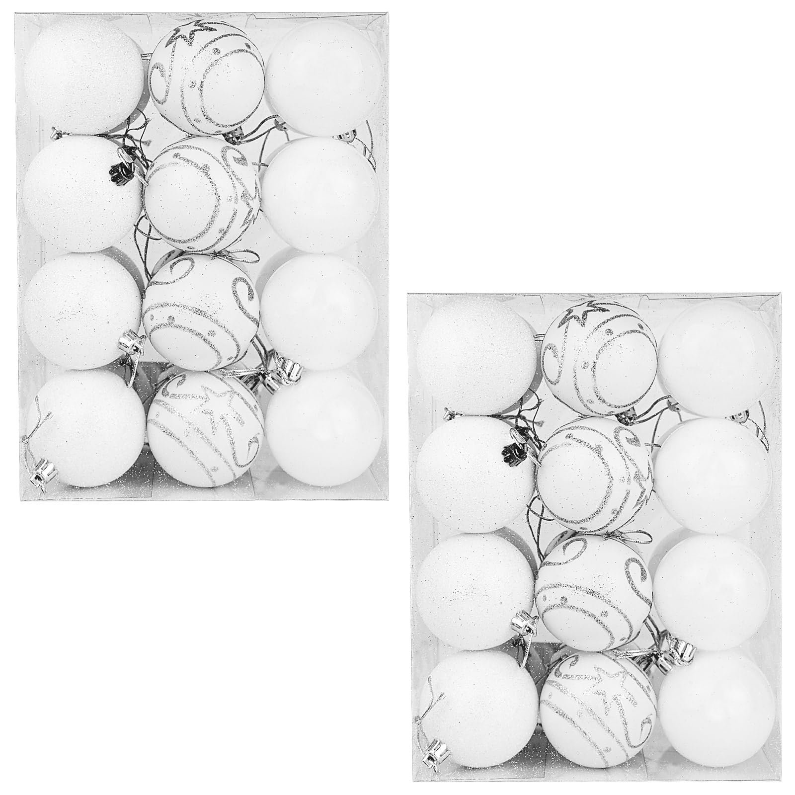 Casaria® Set Palline Di Natale 48Pz Ø 6Cm In Plastica Opaca Lucida Addobbi Decorazioni Natalizie Festività Famiglia Inverno-image