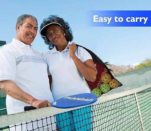 Miniatura 7 de GSE Games & Sports Expert Juego de palas de pickleball con raquetas ligeras de pickleball y bolas de pepinillo para interiores y exteriores y bolsa