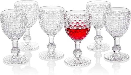 G Vasos de té helado de punto de 9.5 onzas, juego de 6 vasos vintage para bebidas de vaso para refrescos, jugos, leche, cola, cerveza, licores,