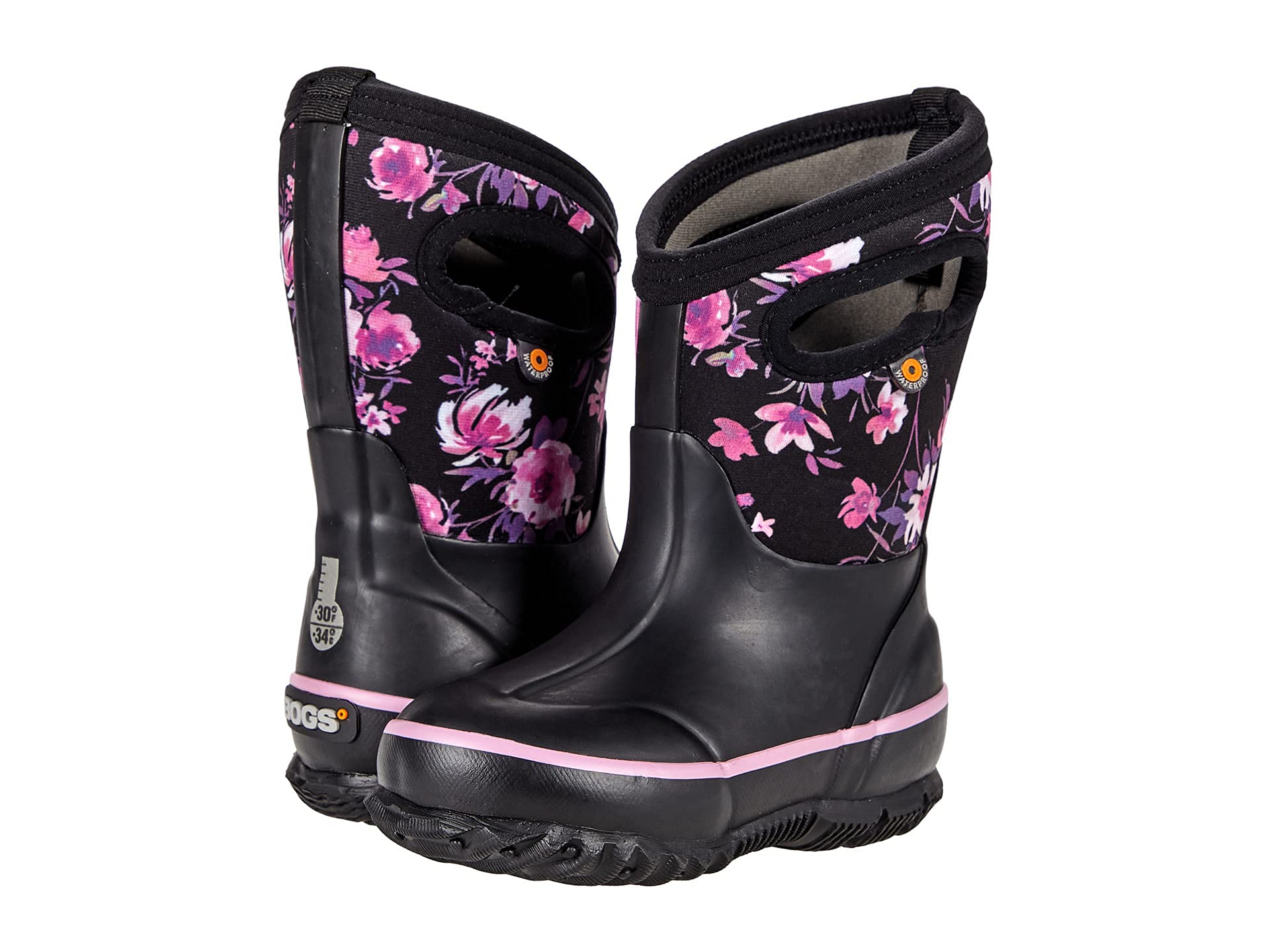 Bogs Kids Classic Flower Stripes Winter Snow Boot