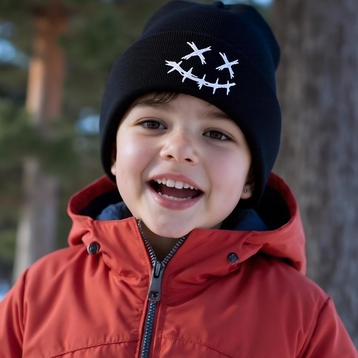 Fashion Beanie for Men Beanies Women,Warm Winter Hats for Men Embroidery Unisex Knit Hat Skull Cap - Image 5