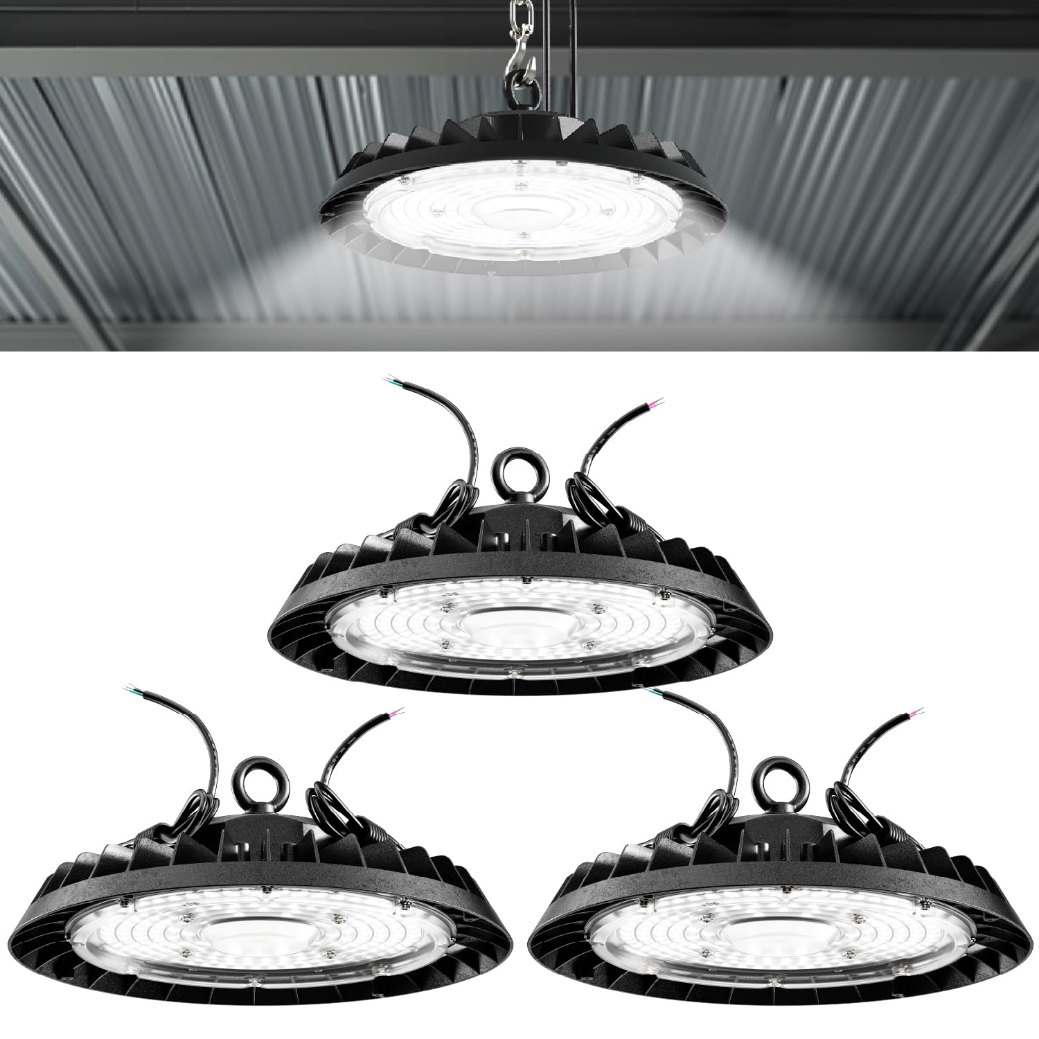 Sunco UFO High Bay LED Lights, 21000 Lumens, 5000K Daylight, 150W